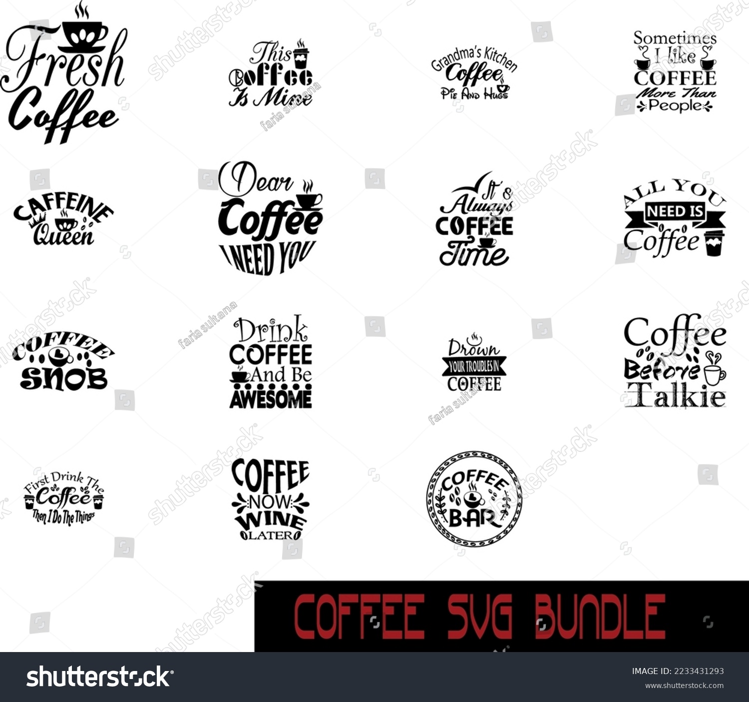 SVG of COFFEE SVG BUNDLE, t shirt, typography svg