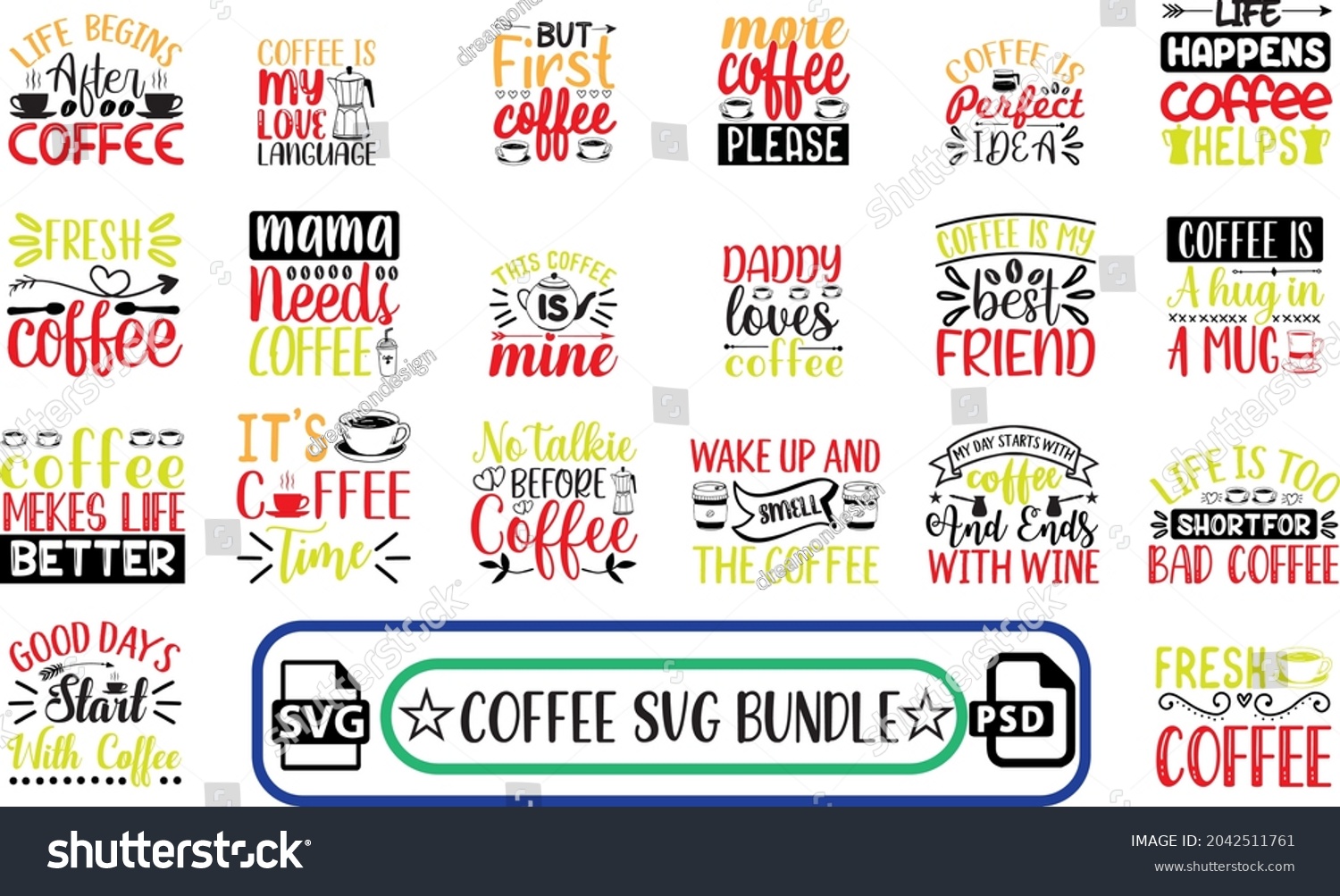 SVG of COFFEE SVG T SHIRT DESIGN BUNDLE svg