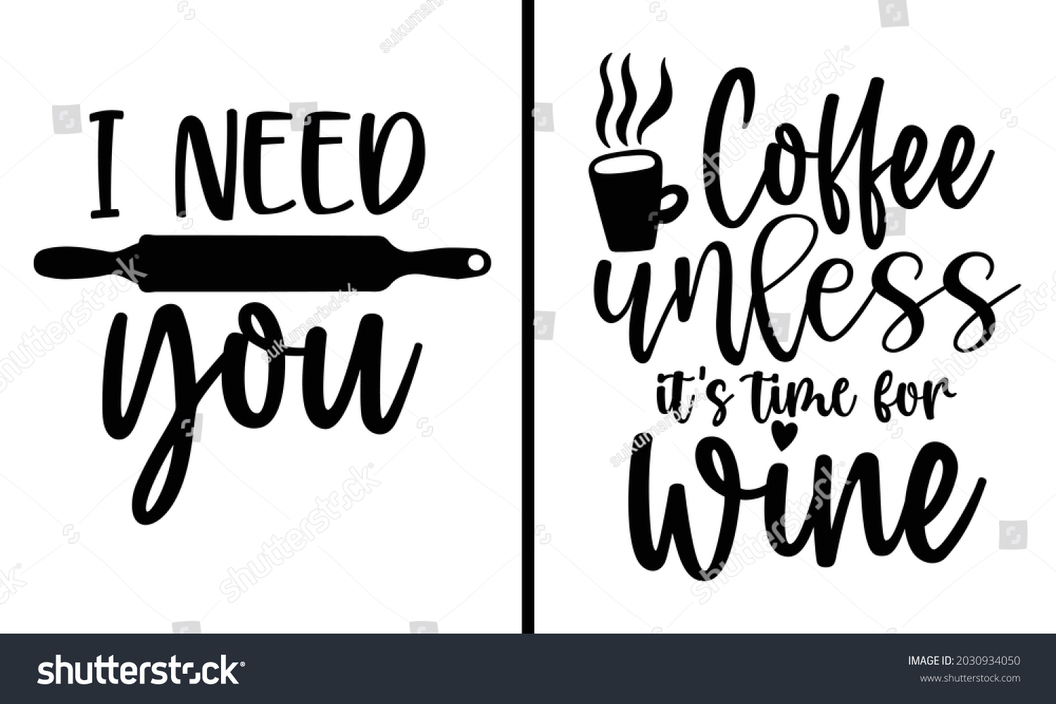 SVG of Coffee unless it’s time for wine 2 Design Bundle - Food drink t shirt design, Hand drawn lettering phrase, Calligraphy t shirt design, svg Files for Cutting Cricut and Silhouette, card, flyer svg