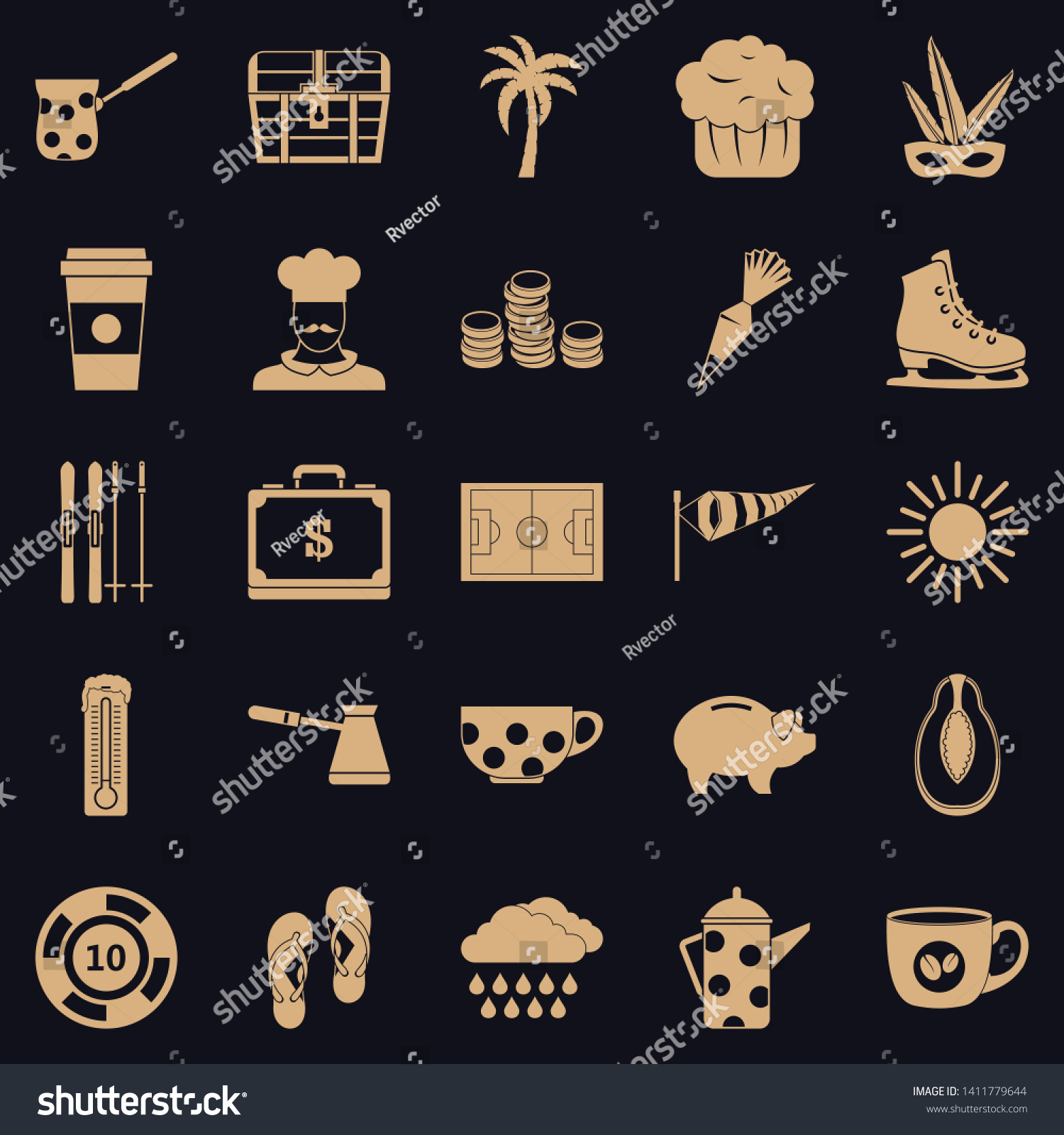 SVG of Coffeemania icons set. Simple set of 25 coffeemania vector icons for web for any design svg