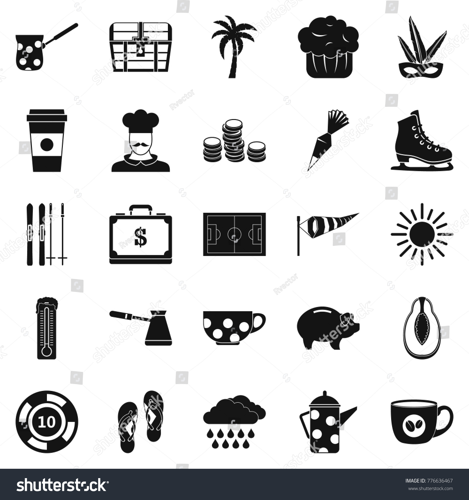 SVG of Coffeemania icons set. Simple set of 25 coffeemania vector icons for web isolated on white background svg
