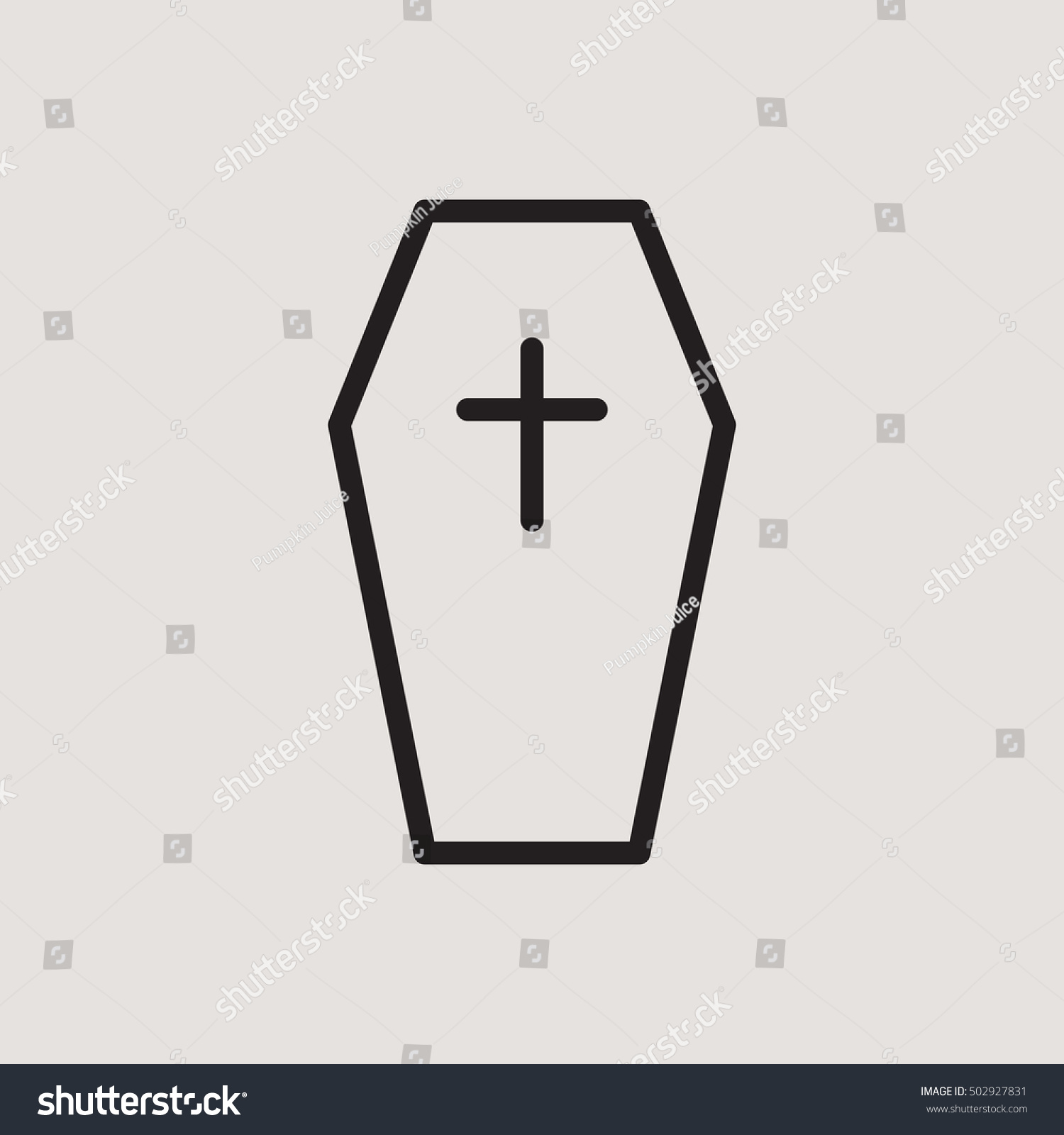 Coffin Halloween Outline Vector Icon - 502927831 : Shutterstock