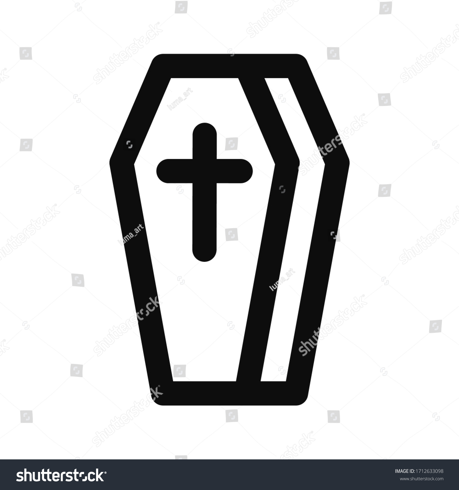 Coffin Symbol High Quality Vector Line Stock Vector (Royalty Free ...