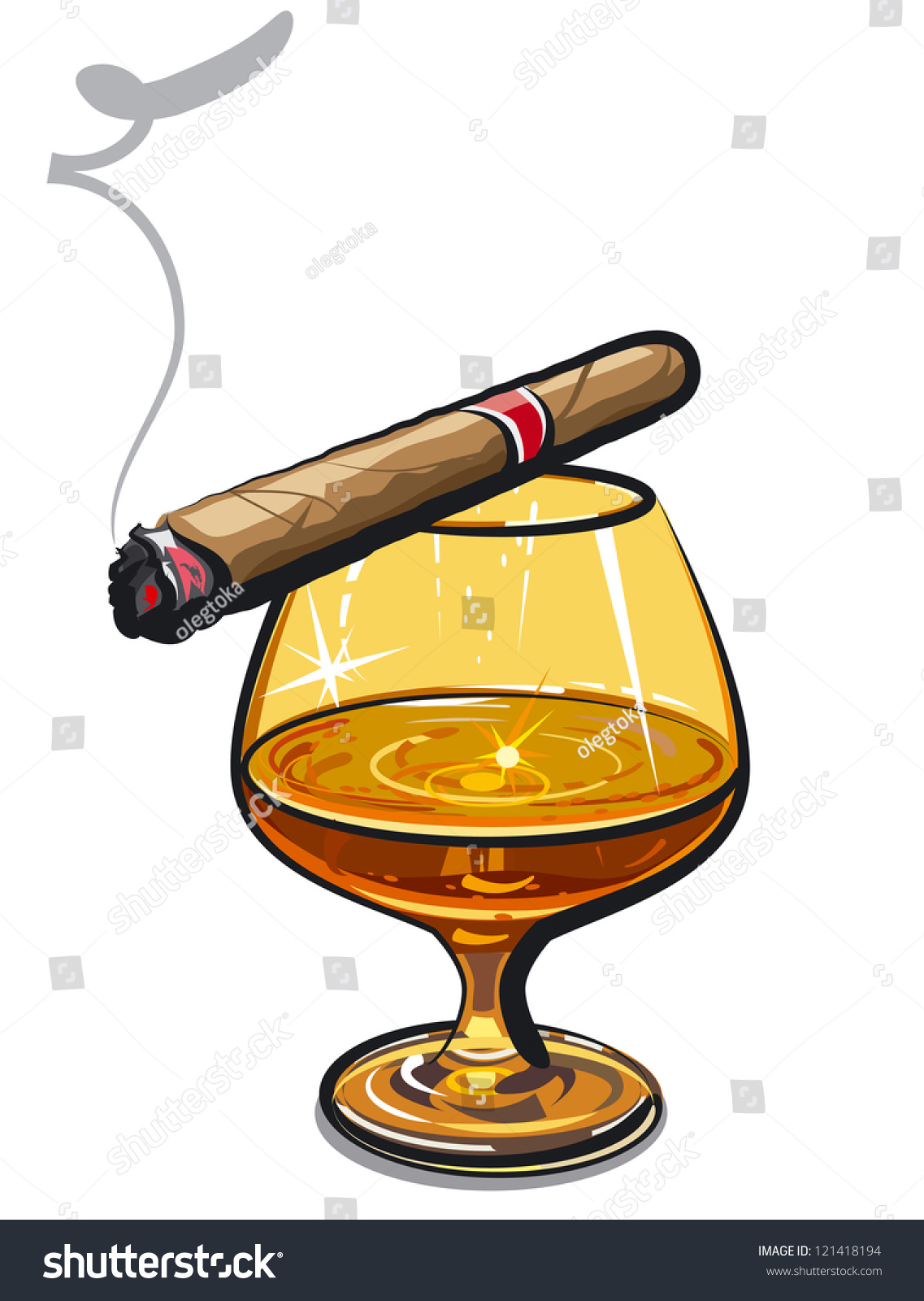 Cognac Cigar Stock Vector 121418194 - Shutterstock