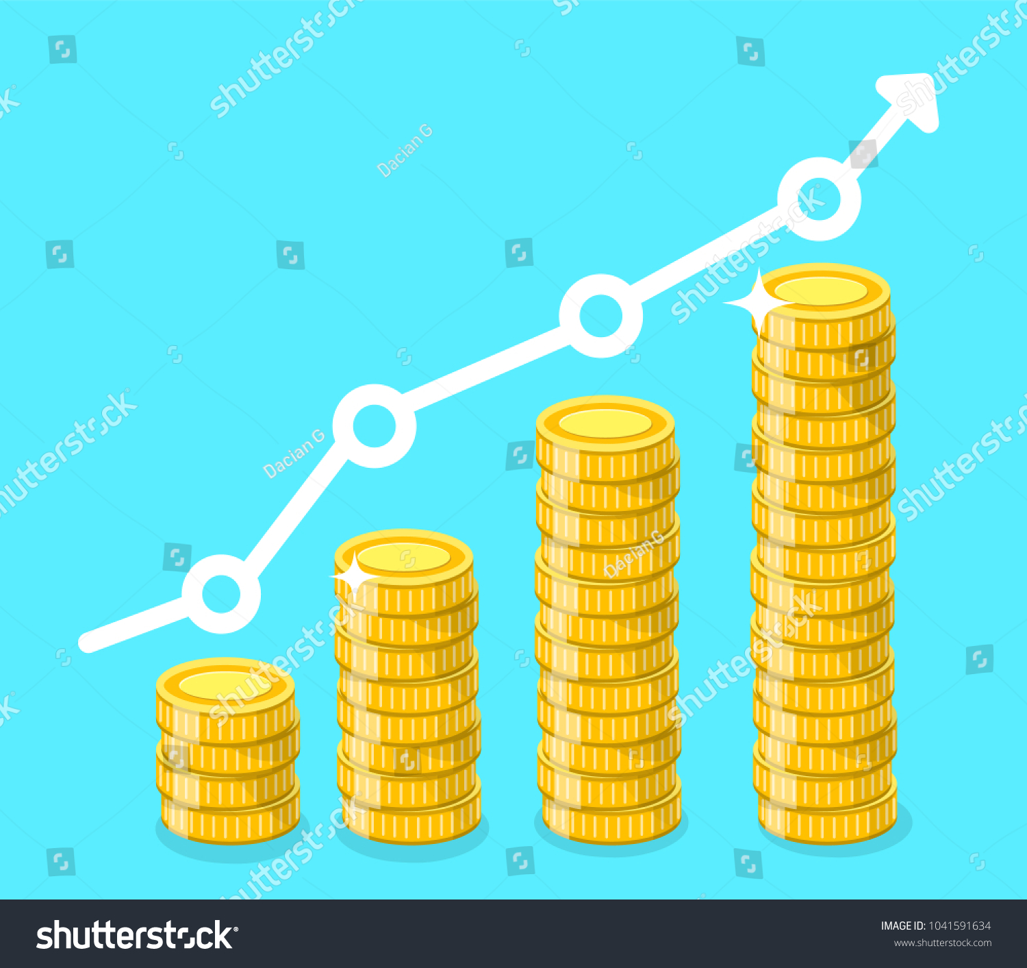 Coin Icon Stack Golden Coins Income Stock Vector (Royalty Free) 1041591634