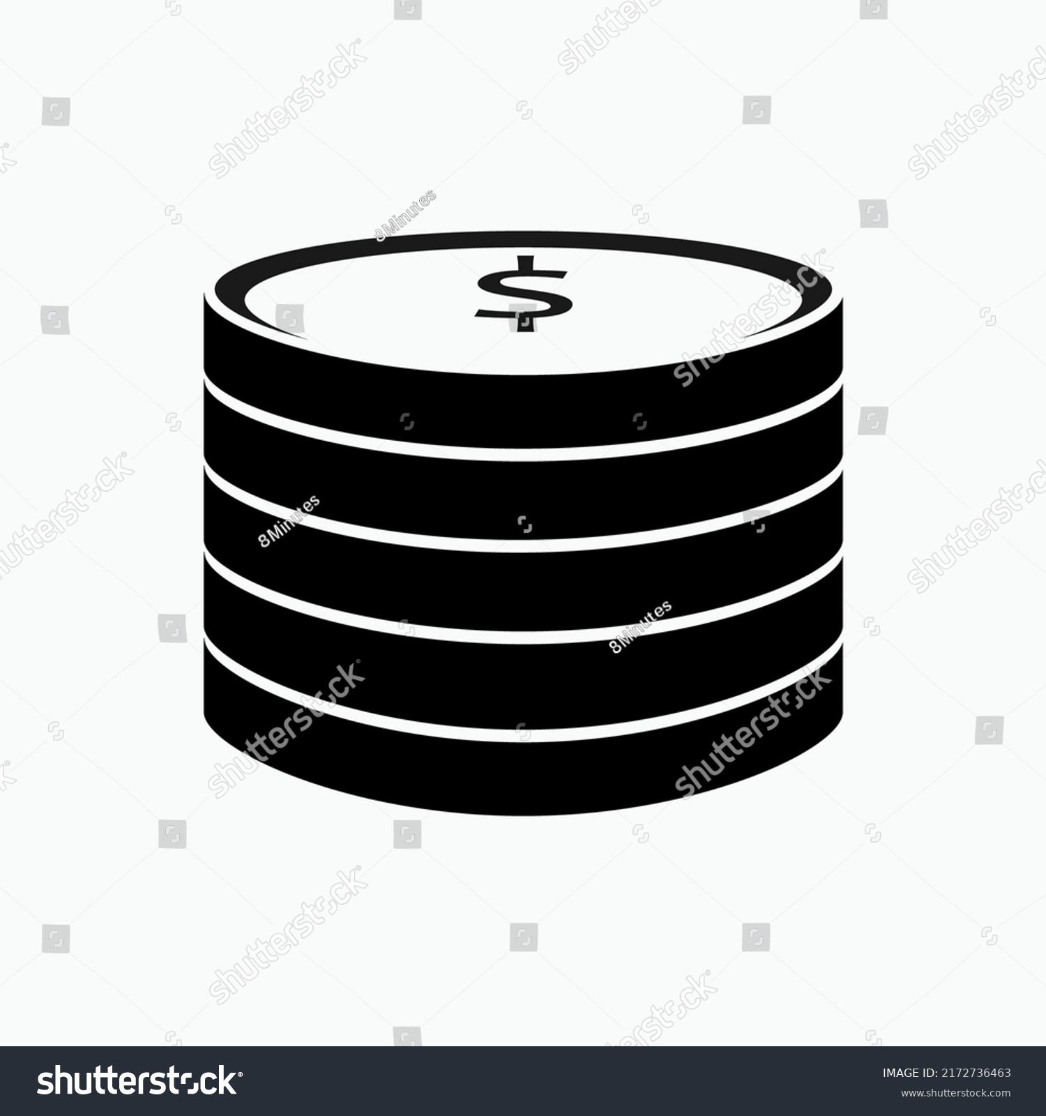 Coin Stack Icon Money Symbol Vector Stock Vector Royalty Free