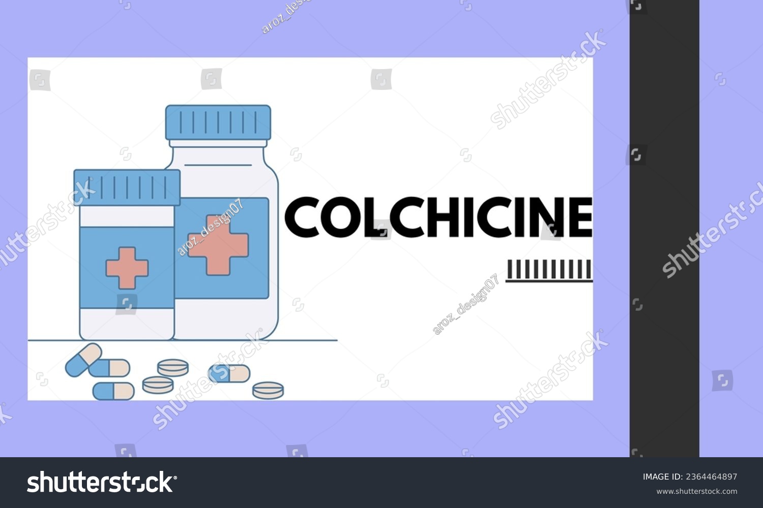 SVG of Colchicine tablet close up of medication used to treat gout and Behcet disease, pericarditis. Vector illustration  svg