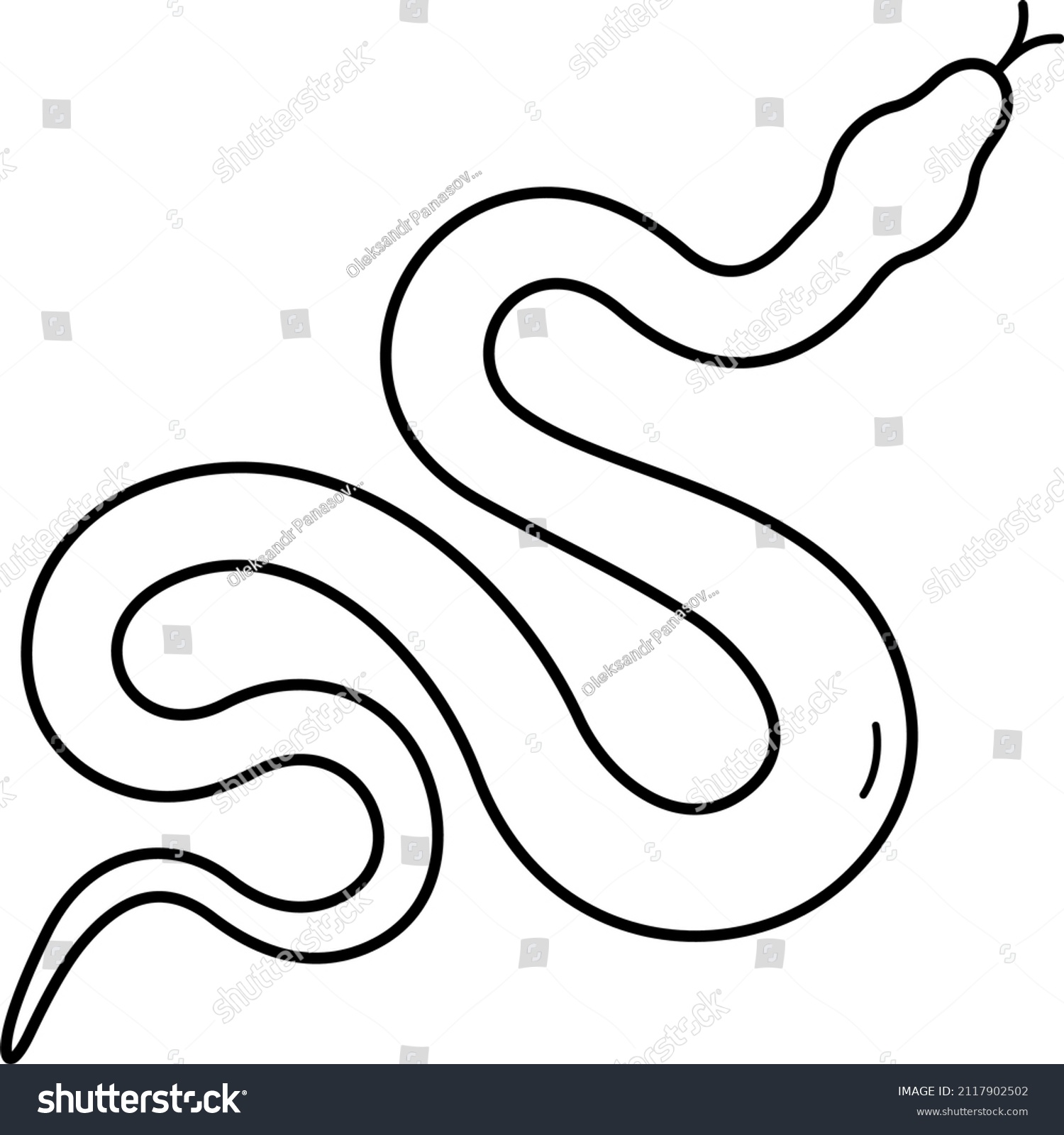 Cold Blooded Snake Vector Outline Illustration Stock Vector (Royalty ...