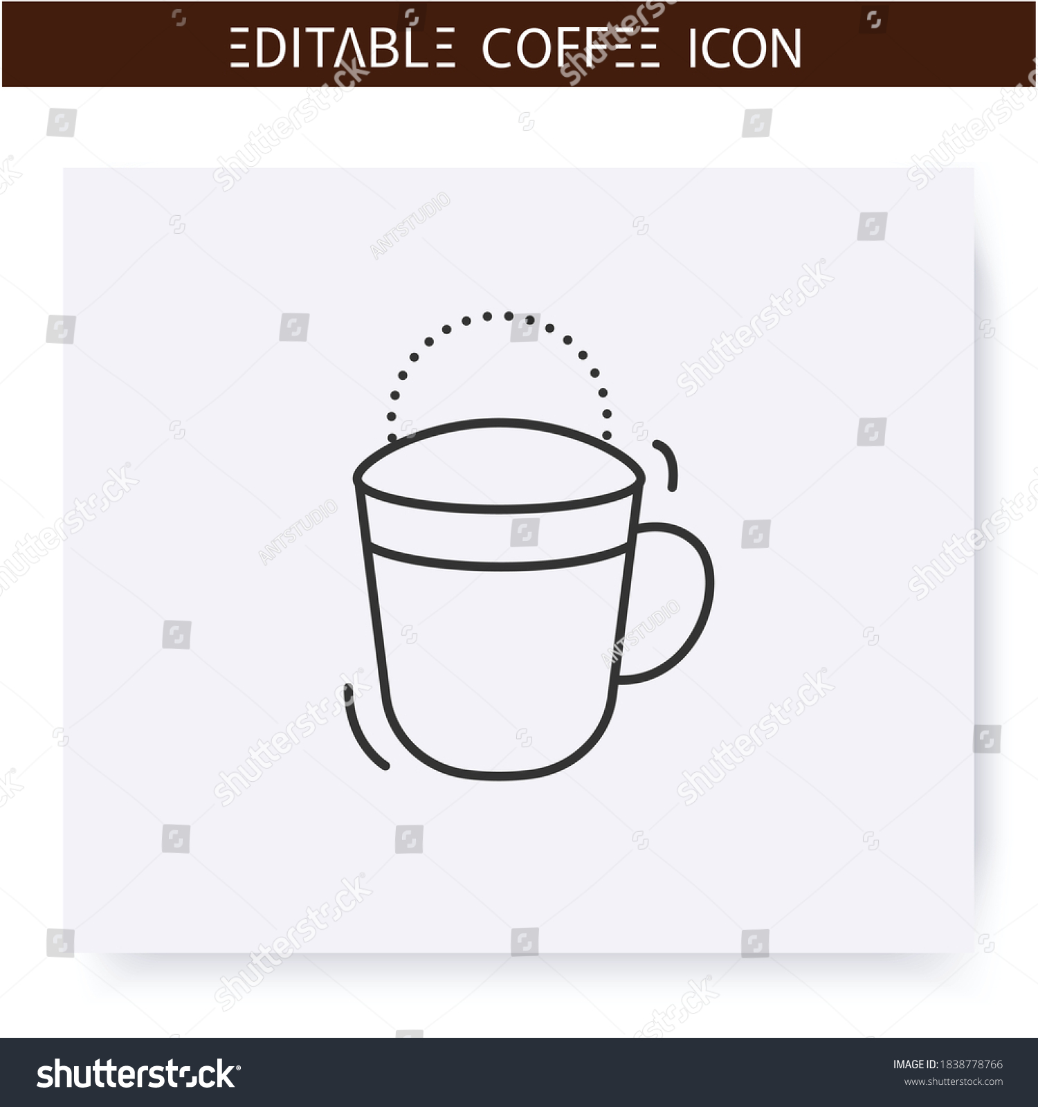 SVG of Cold brew coffee line icon. Type of coffee drink, mixed with water and cooled. Coffeehouse menu. Different caffeine drinks receipts concept. Isolated vector illustration. Editable stroke svg