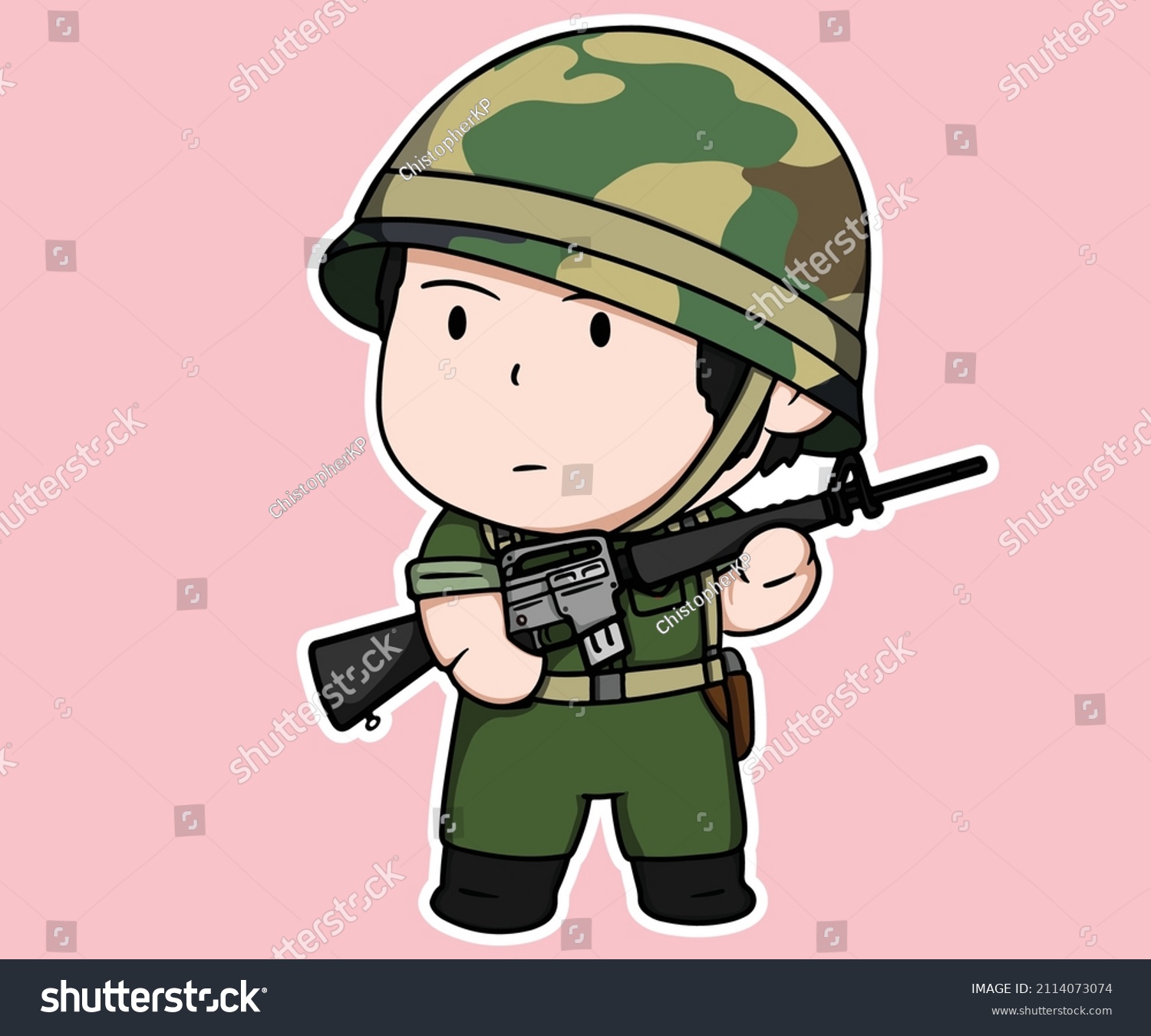 Cold War American Soldier Stand Assault Stock Vector (Royalty Free ...