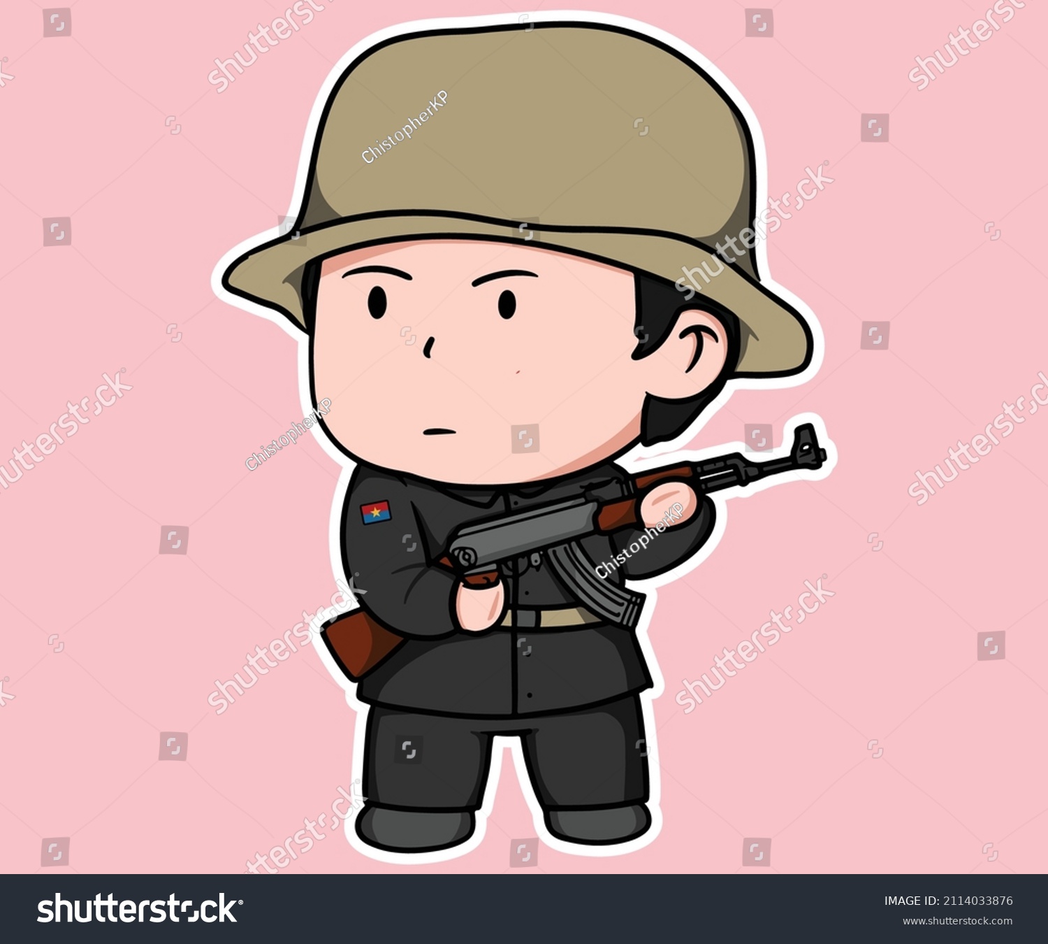 Cold War Vietnamese Soldier Stand Assault Stock Vector (Royalty Free ...