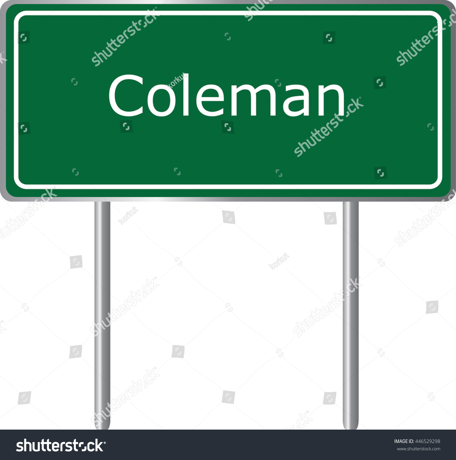 SVG of Coleman , Florida, road sign green vector illustration, road table, USA city svg