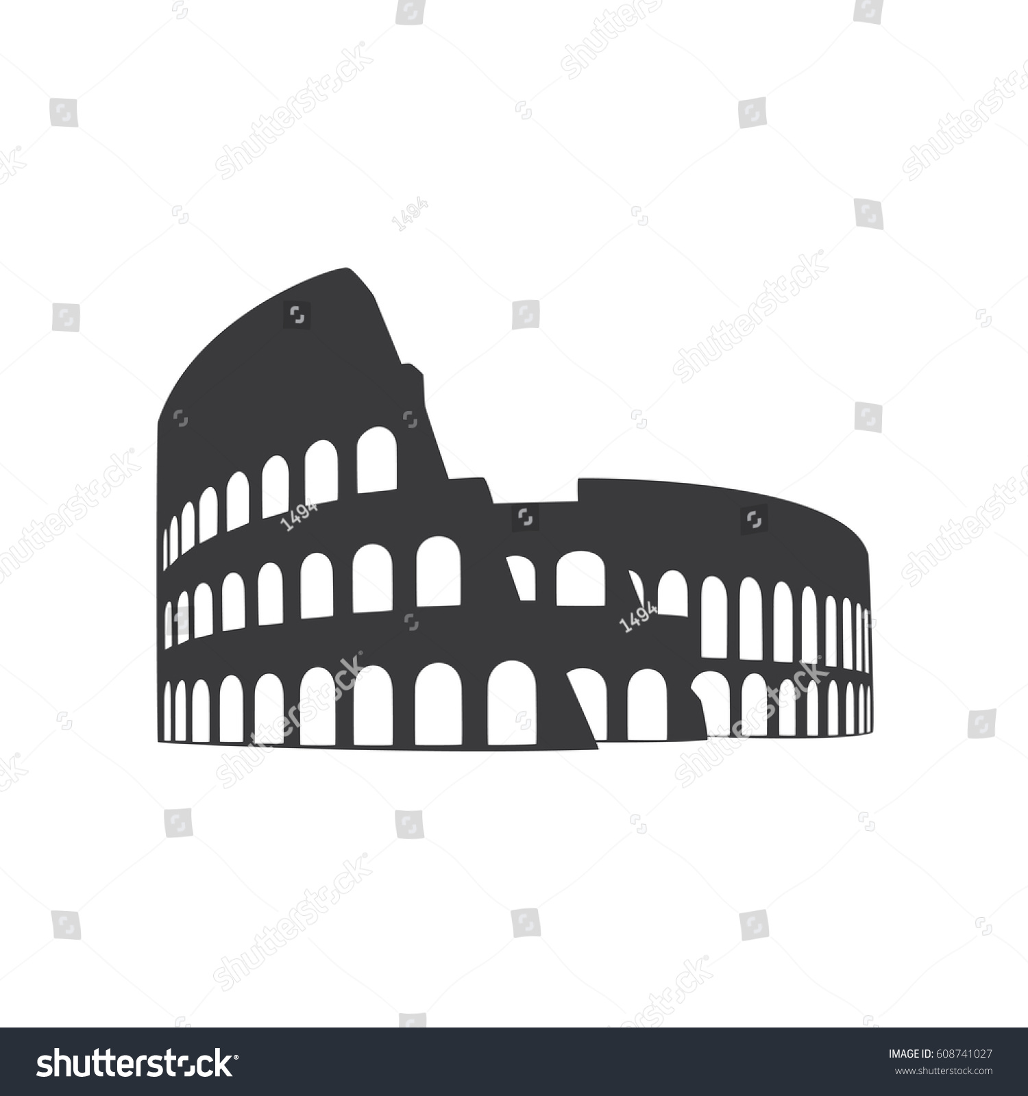 Coliseum Icon Landmark Illustration Vector Design Stock Vector (Royalty ...