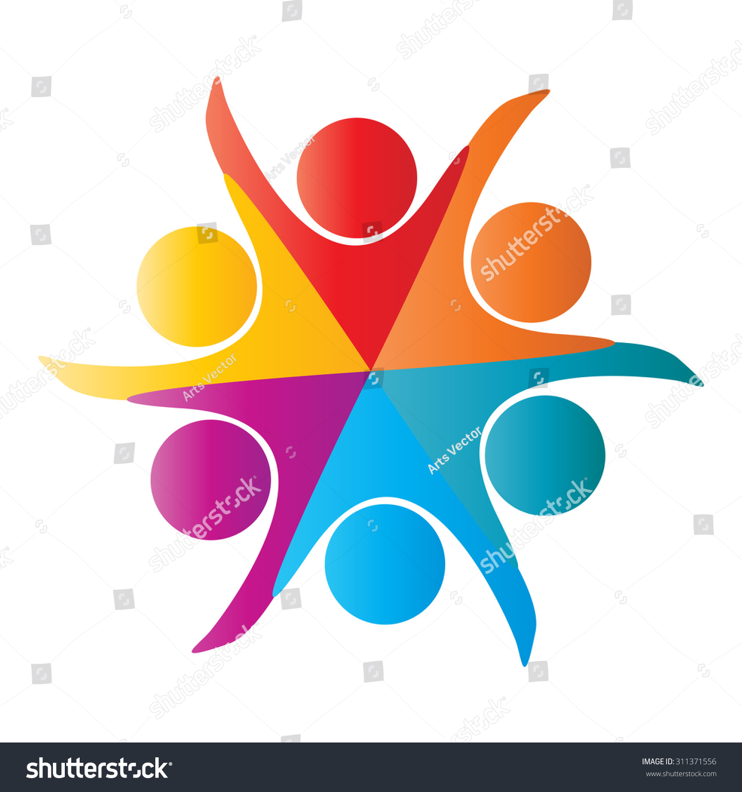 Collaboration Icon Unity Concept Student Network Stock Vector 311371556 ...