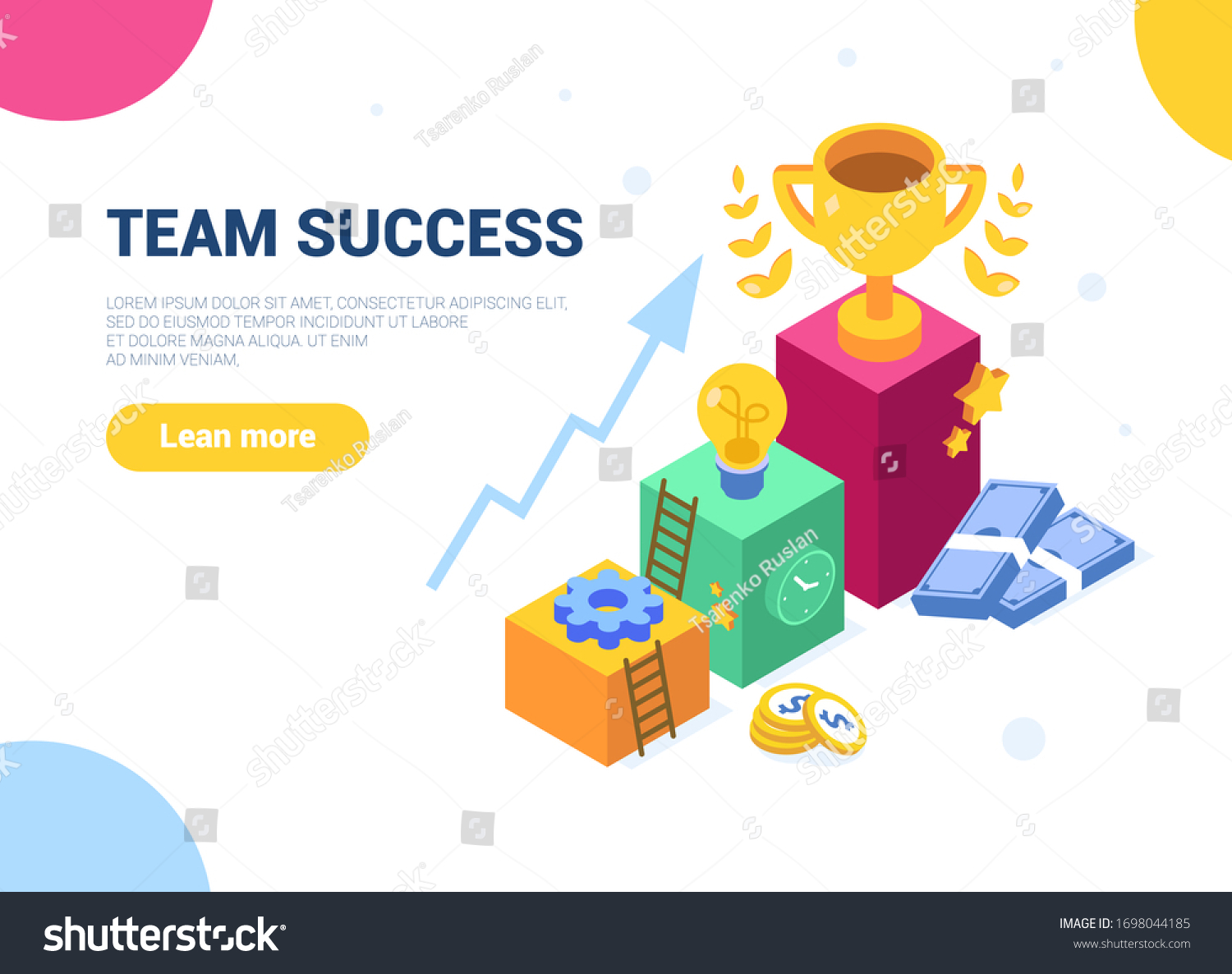 SVG of Collaboration is the construction of an agent group to create a team for team success. Web design banner. White isolated concept with flat isometric vector symbols. Teamwork. Cup. Competition. svg