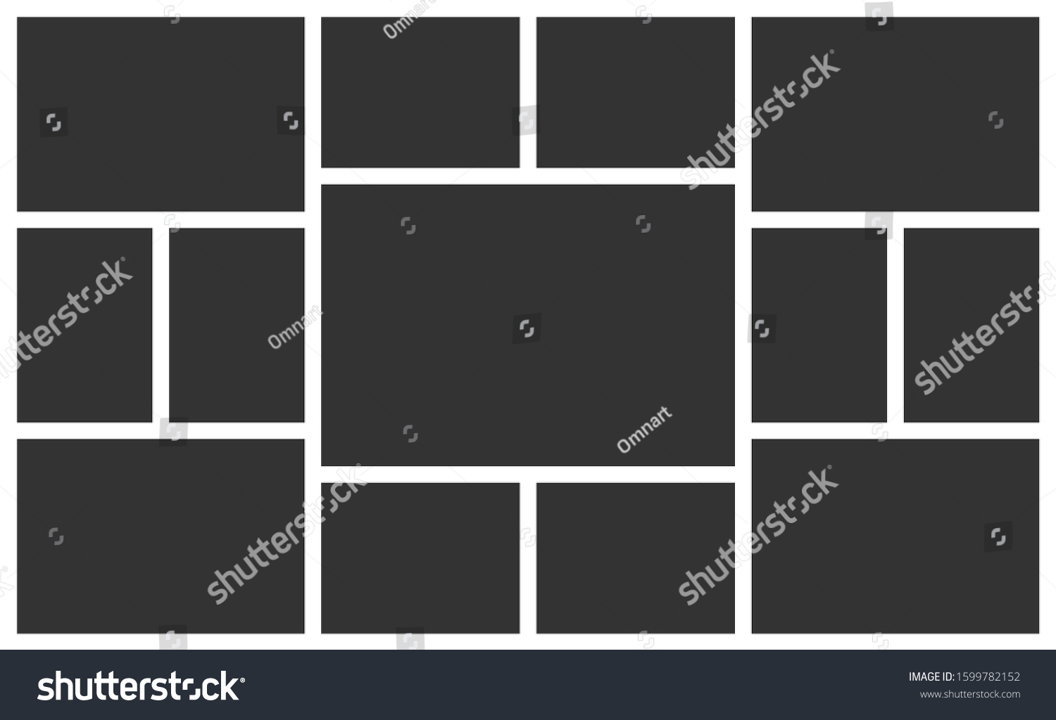 Collage Frames Layout Photo Vector Frame Stock Vector (Royalty Free ...