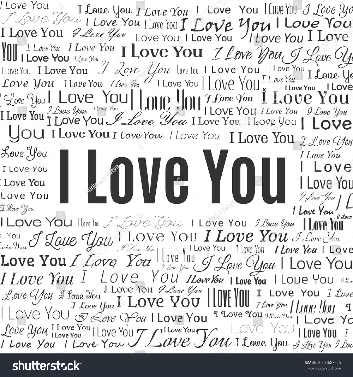 Collage Phrases Love You Love Background Stock Vector 364687076 ...