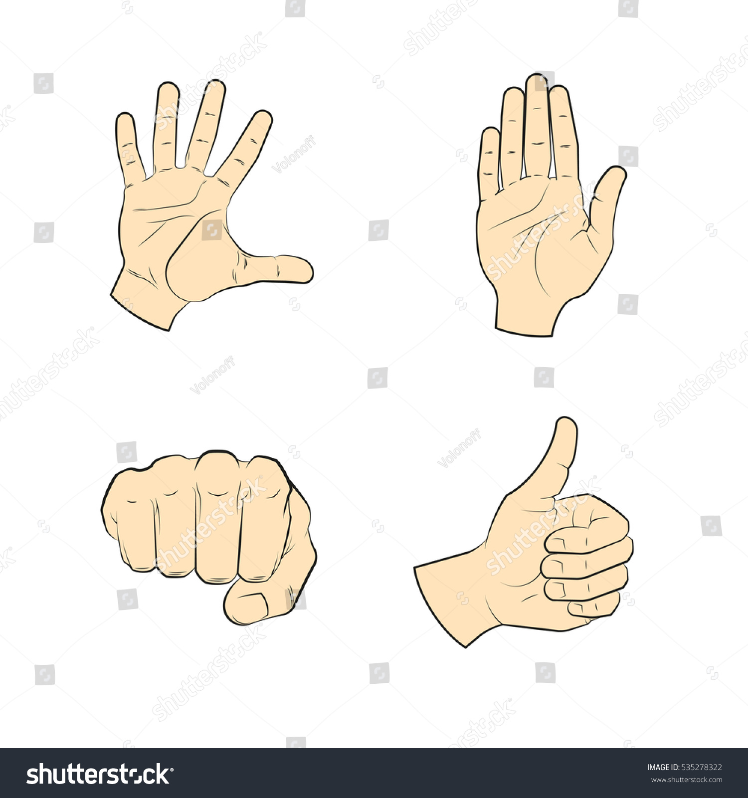 hand gestures sketch