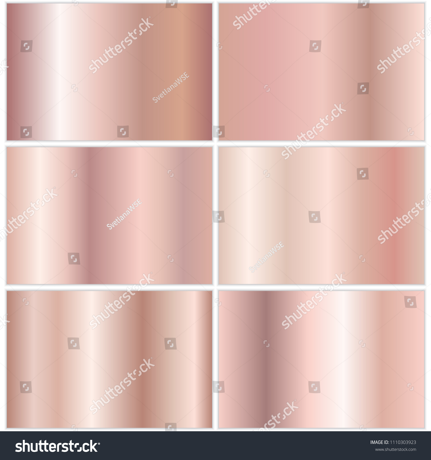 SVG of Collection of backgrounds with a metallic gradient. Brilliant plates with rose gold effect svg