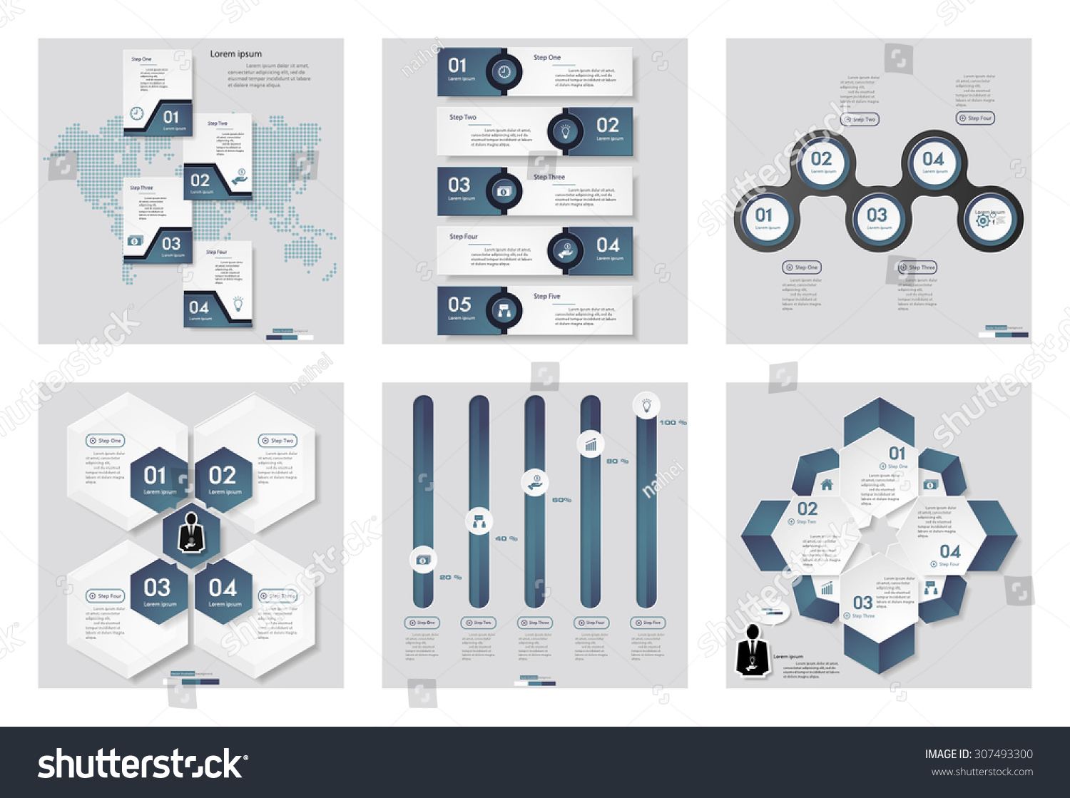 Collection 6 Blue Color Templategraphic Website Stock Vector (Royalty Collection 6 Blue Color Templategraphic Website Stock Vector (Royalty