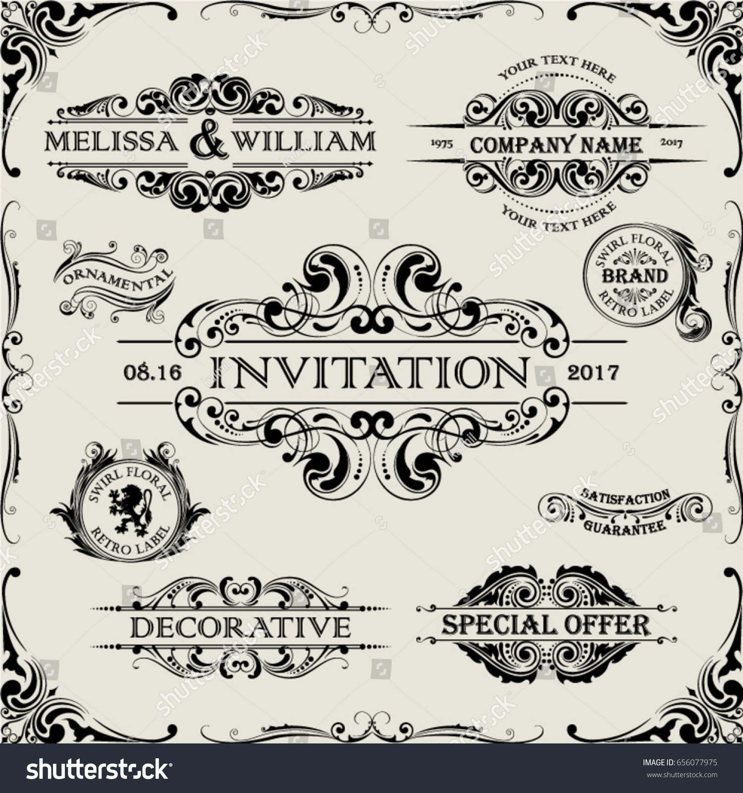 Collection Brand Frame Design Stock Vector (Royalty Free) 656077975