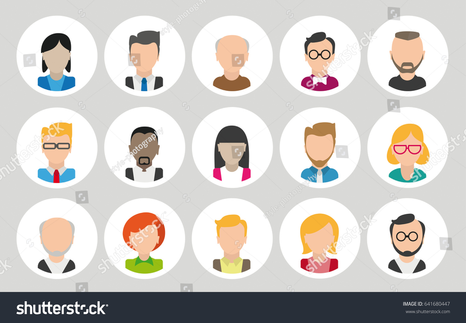 Collection Cartoon Human Icons Eps 10 Stock Vector 641680447 - Shutterstock