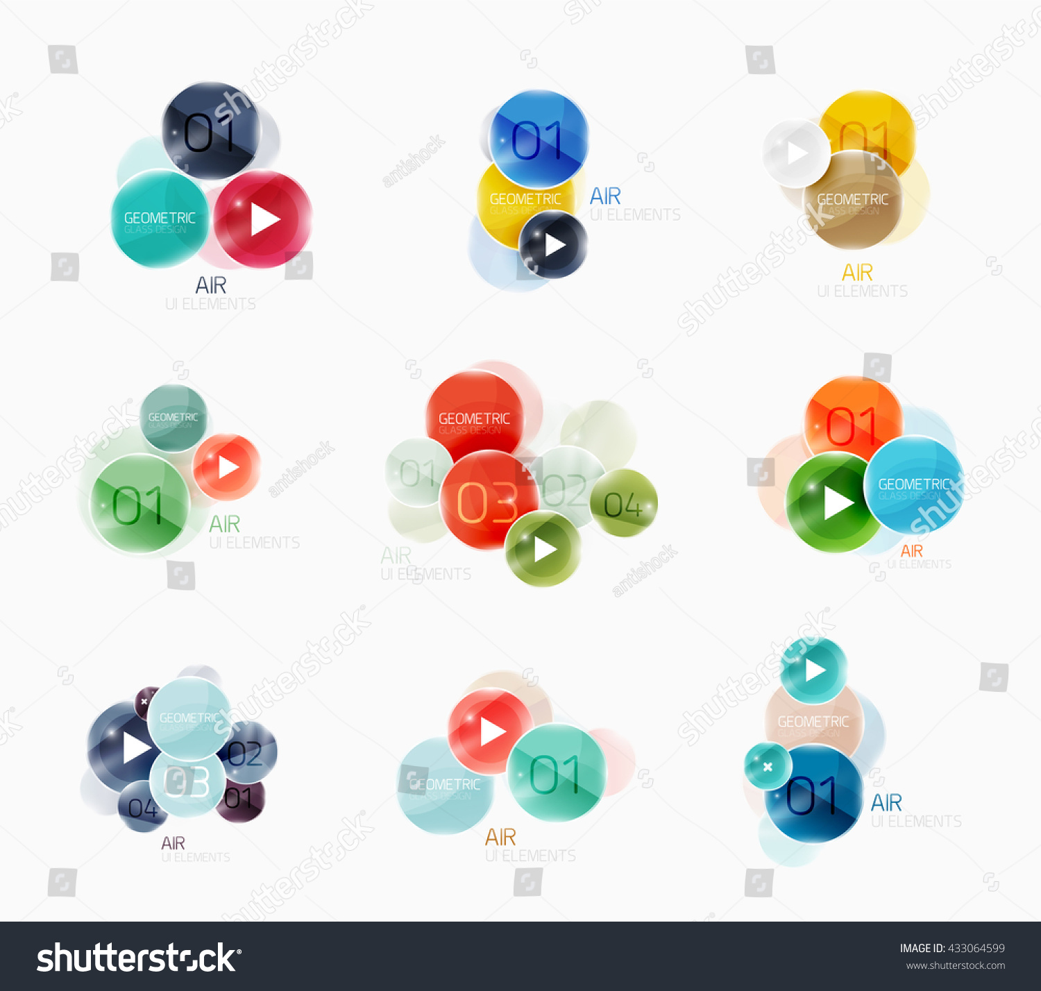 Collection Circle Web Boxes Vector Illustration: เวกเตอร์สต็อก (ปลอดค่า ...
