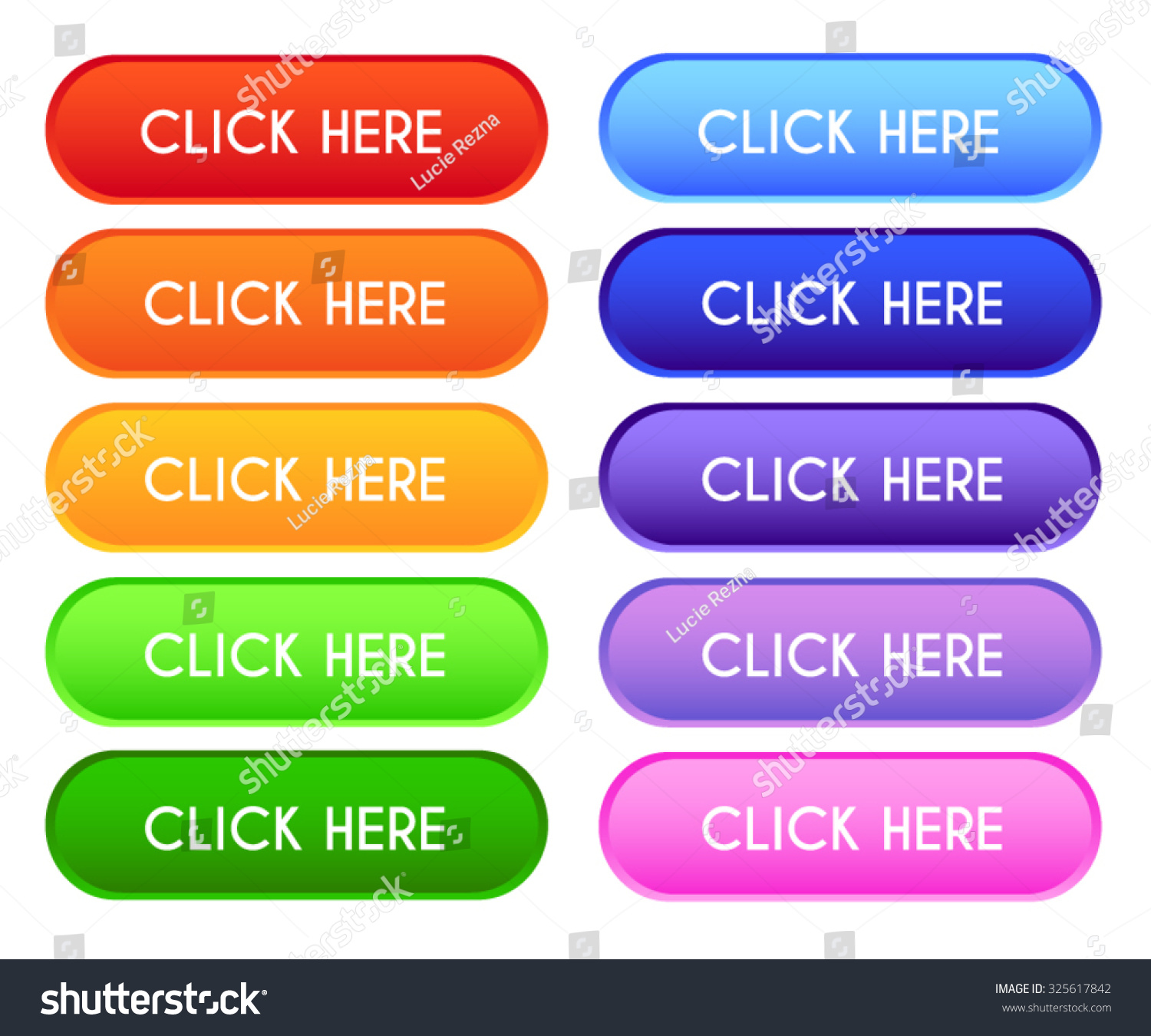 Collection Click Here Buttons Stock Vector (Royalty Free) 325617842 ...