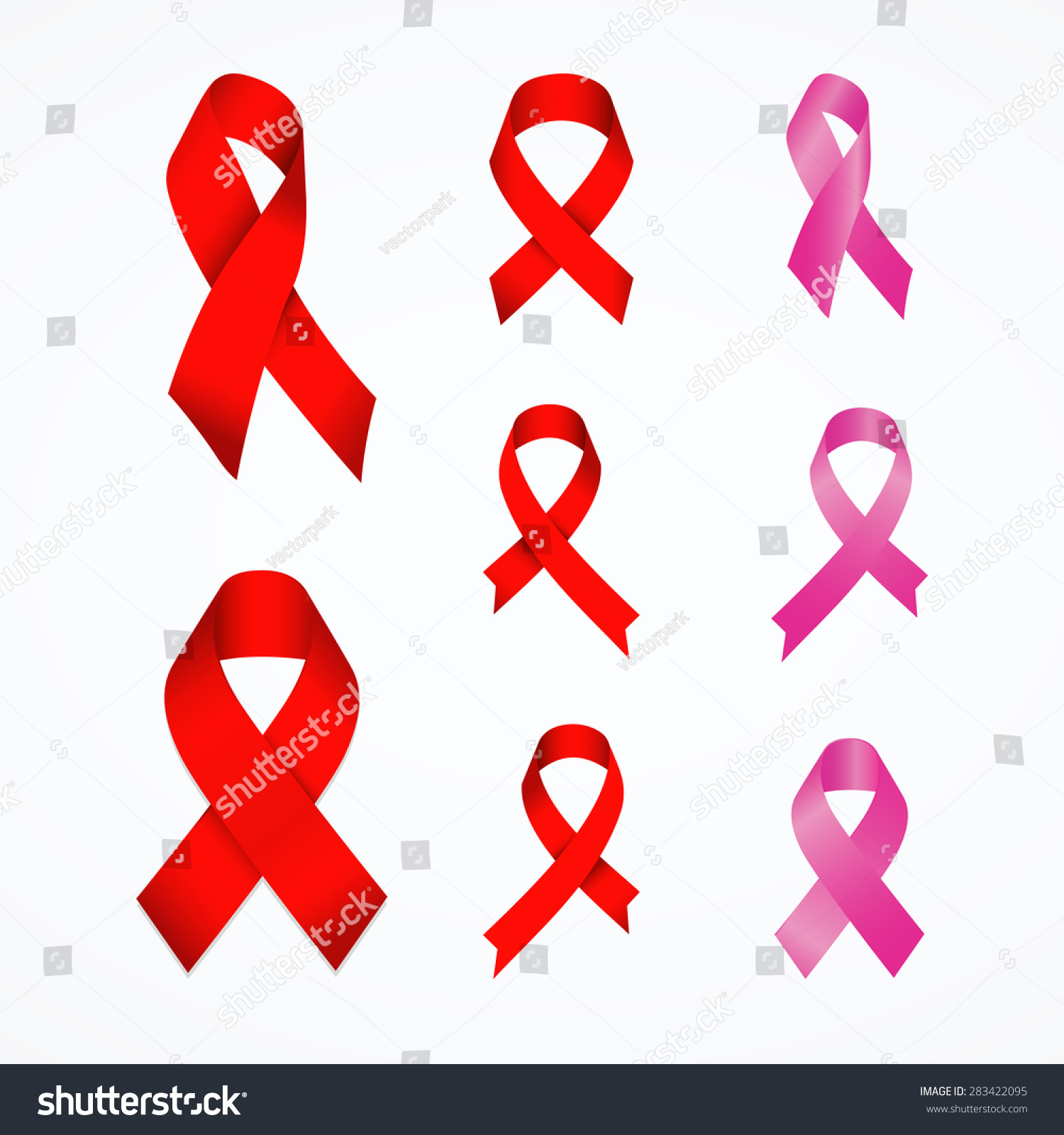 Collection 6 Color Awareness Ribbons Vector Stock Vector Royalty Free 283422095