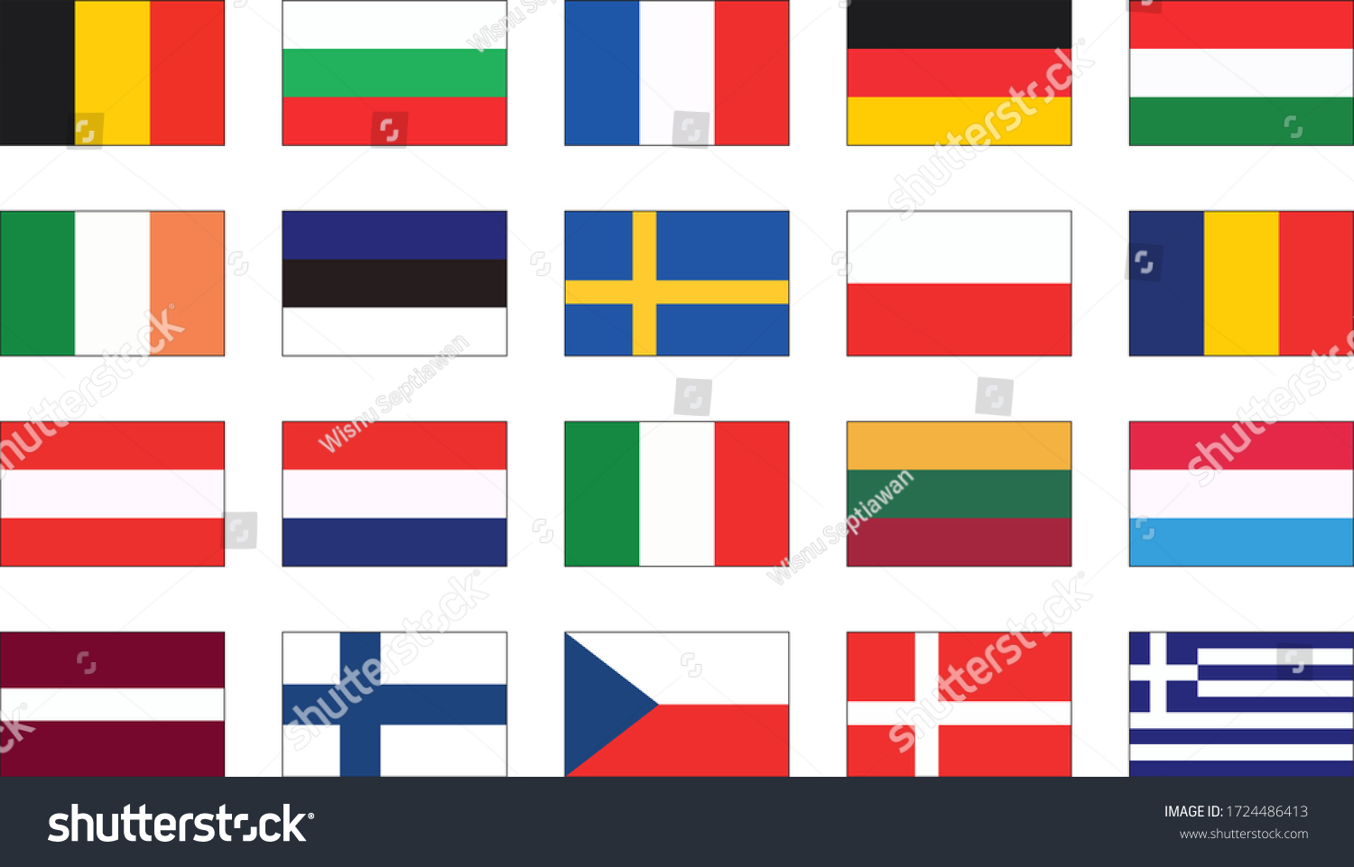 Collection Country Flags Word Stock Vector (Royalty Free) 1724486413 ...