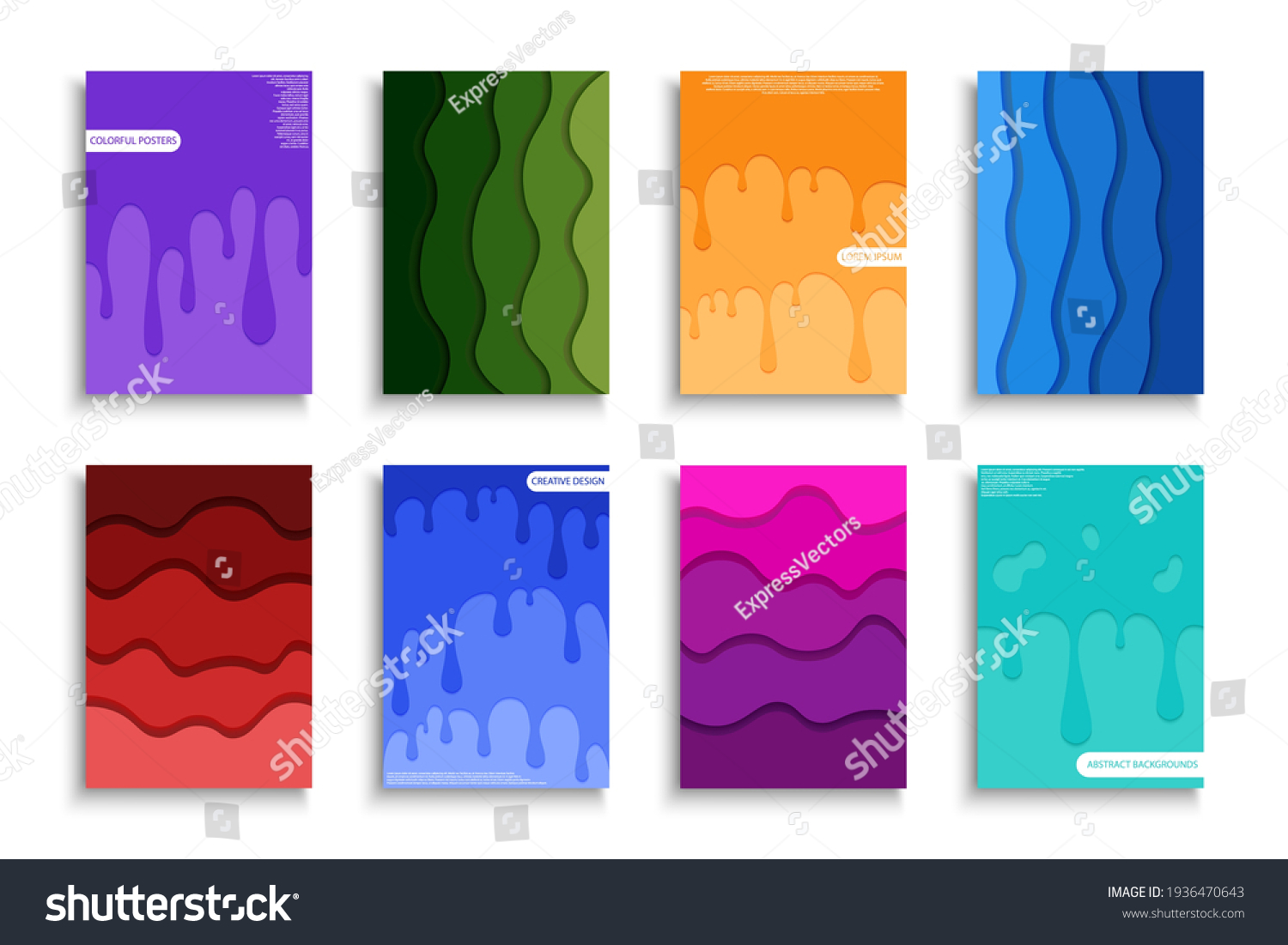 Colección De Portadas Creativas Coloridas Plantillas Vector De Stock Libre De Regalías 1494