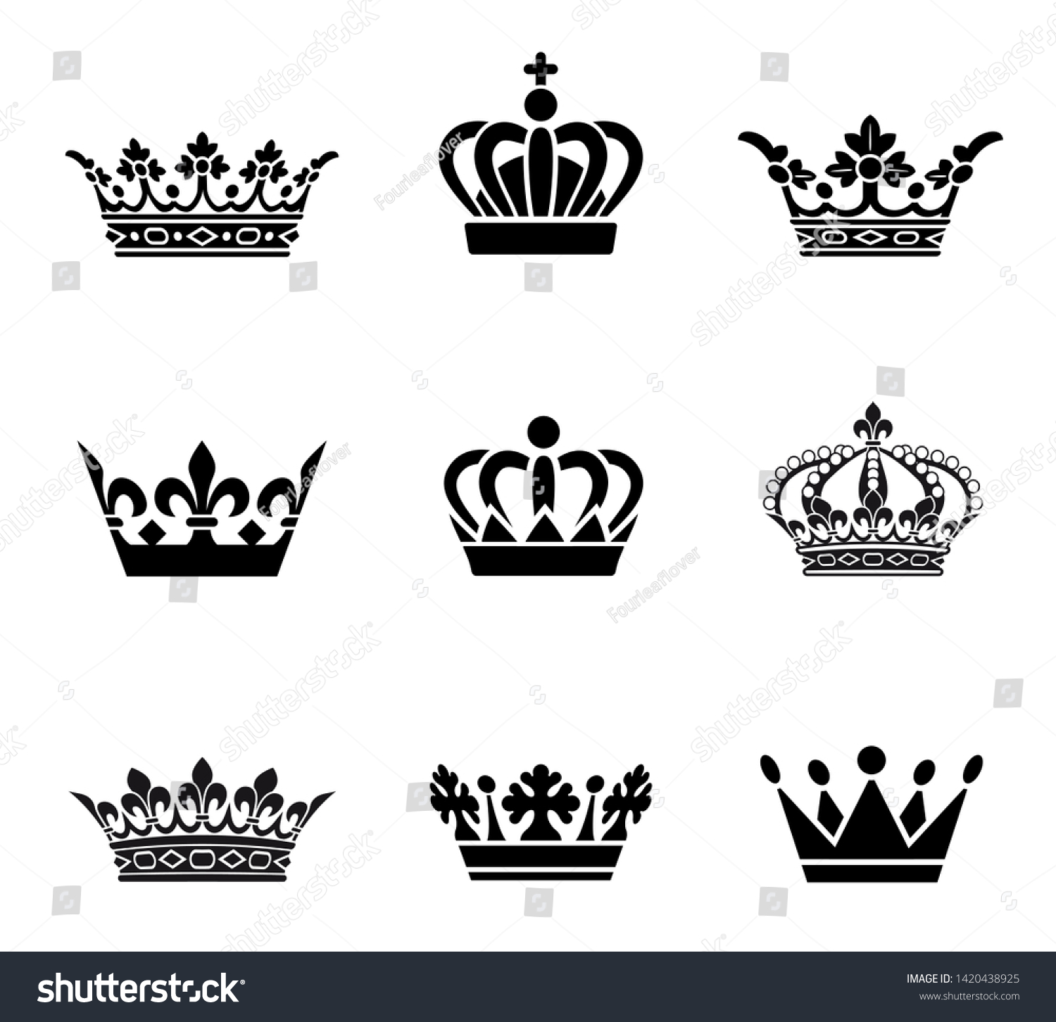 皇冠图标和符号设计元素图片_ID:307155422-Veer图库