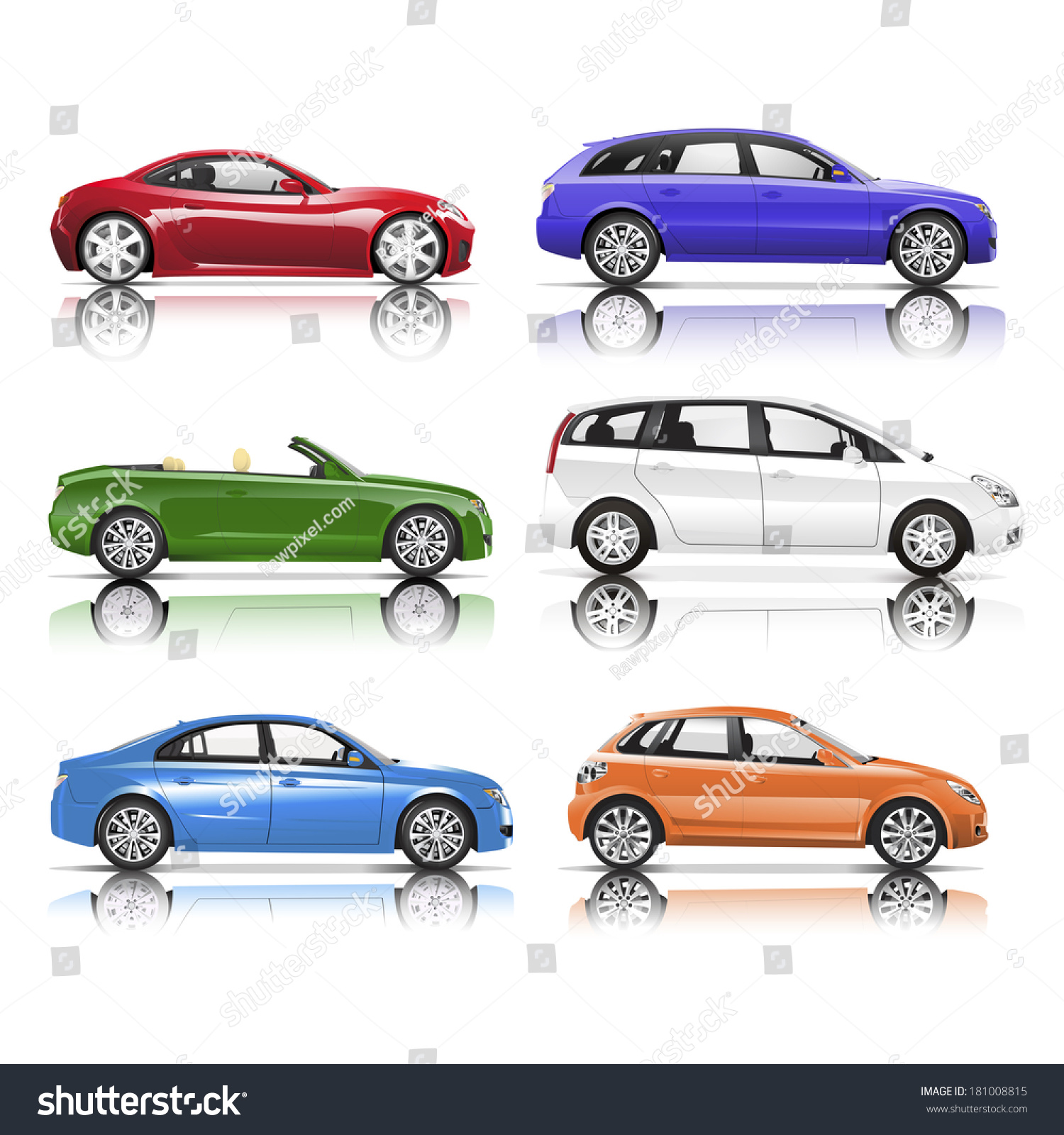 SVG of Collection of 3D Cars Vector svg