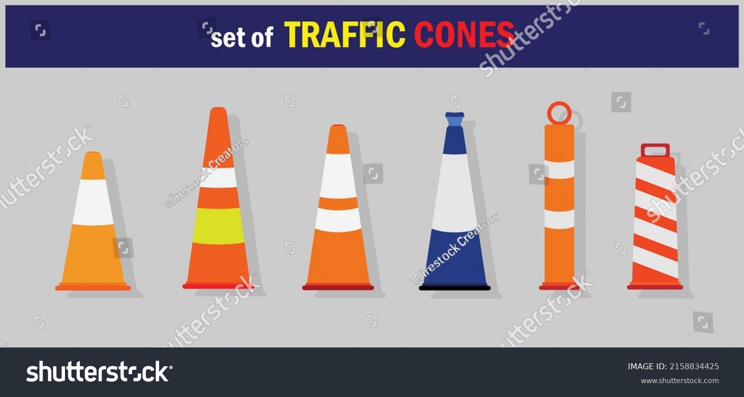 Collection Different Types Traffic Cones Stock Vector Royalty Free collection-different-types-traffic-cones-stock-vector-royalty-free