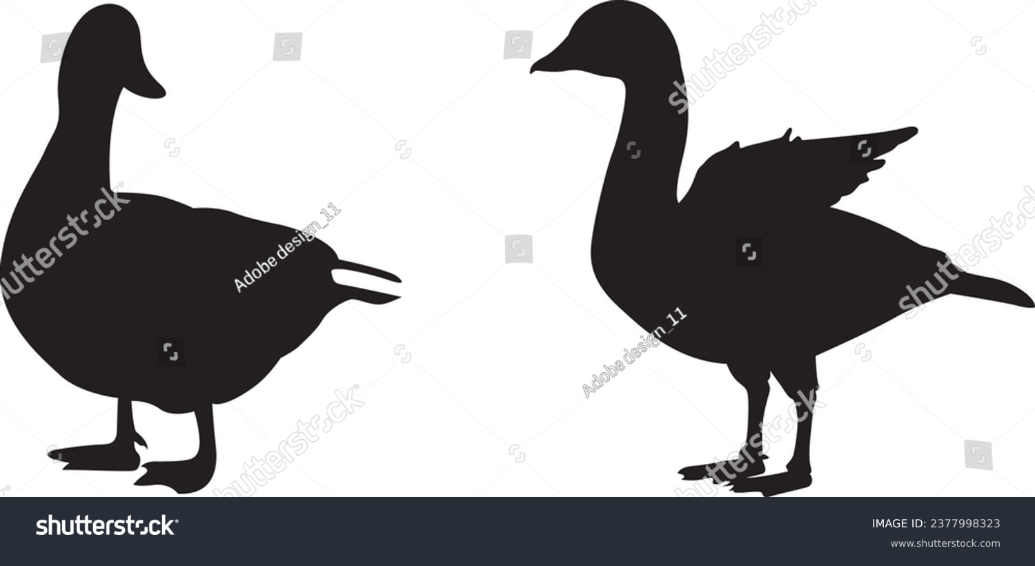 SVG of Collection of duck silhouettes,  black duck  svg