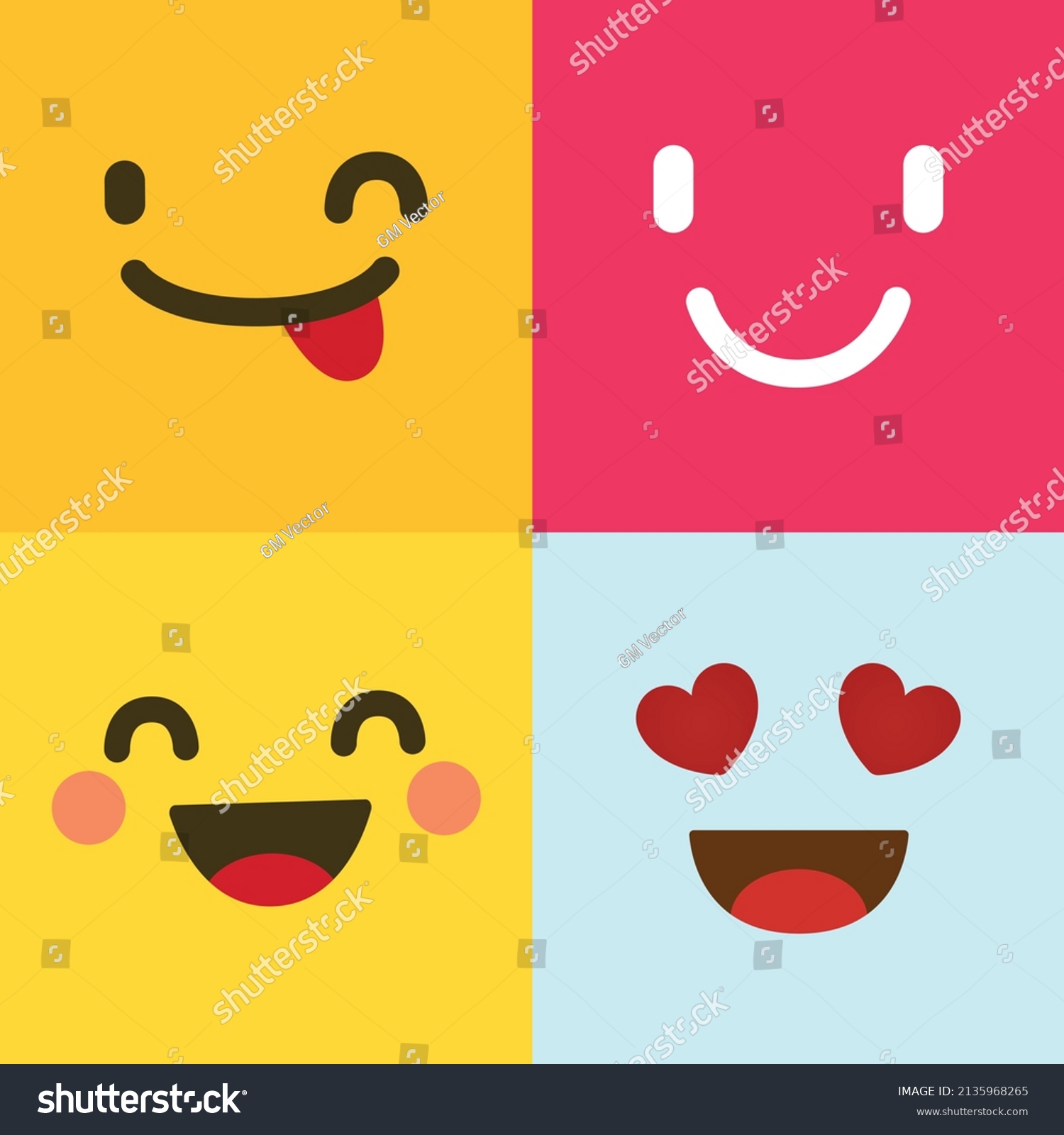 Collection Emojis Different Reactions Social Media Stock Vector ...