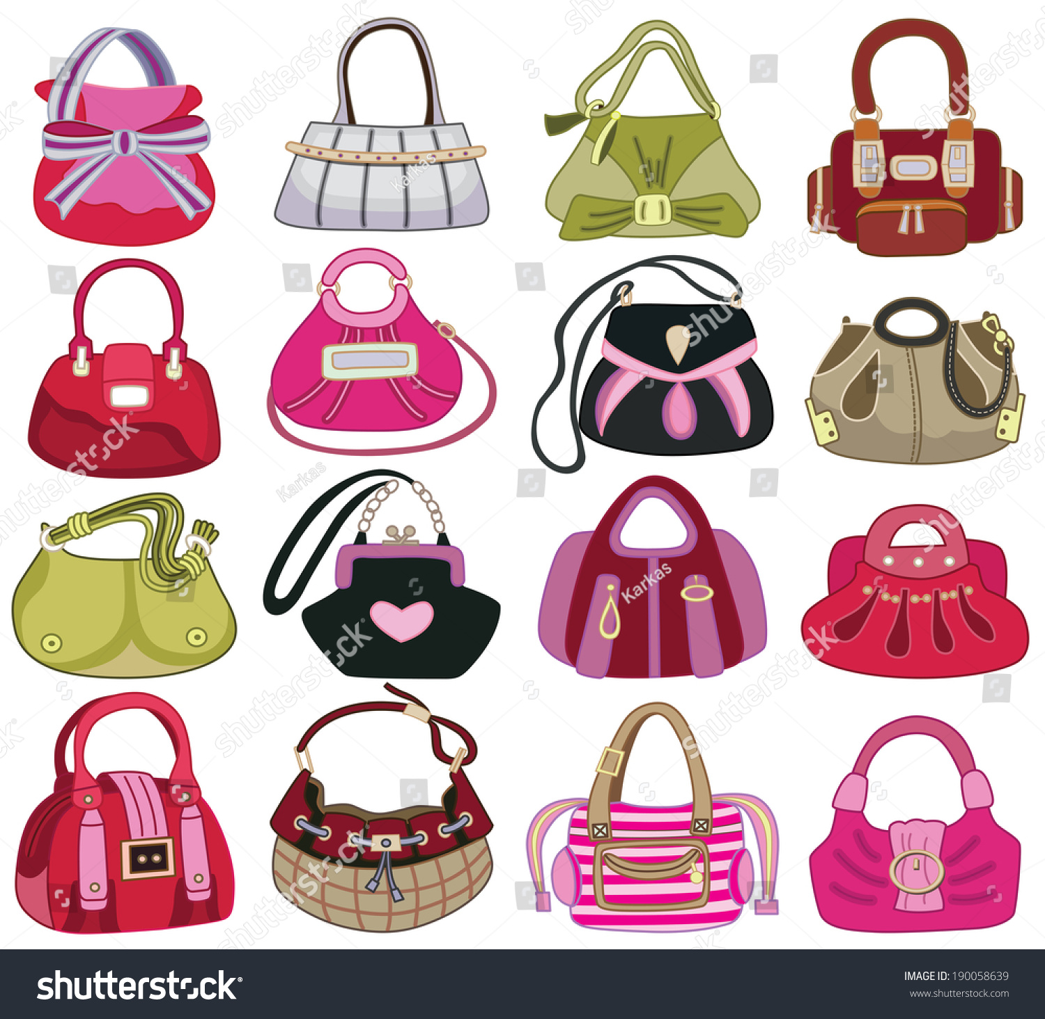Collection Of Fashion Bag (Vector Illustration) - 190058639 : Shutterstock