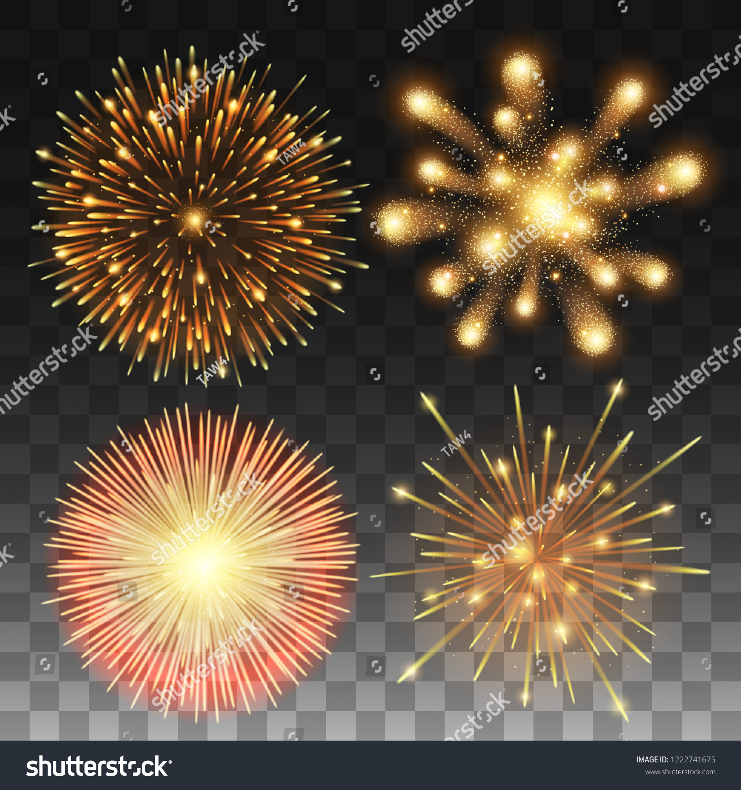 Collection Firework Light Glow Special Effect Stock Vector (Royalty ...