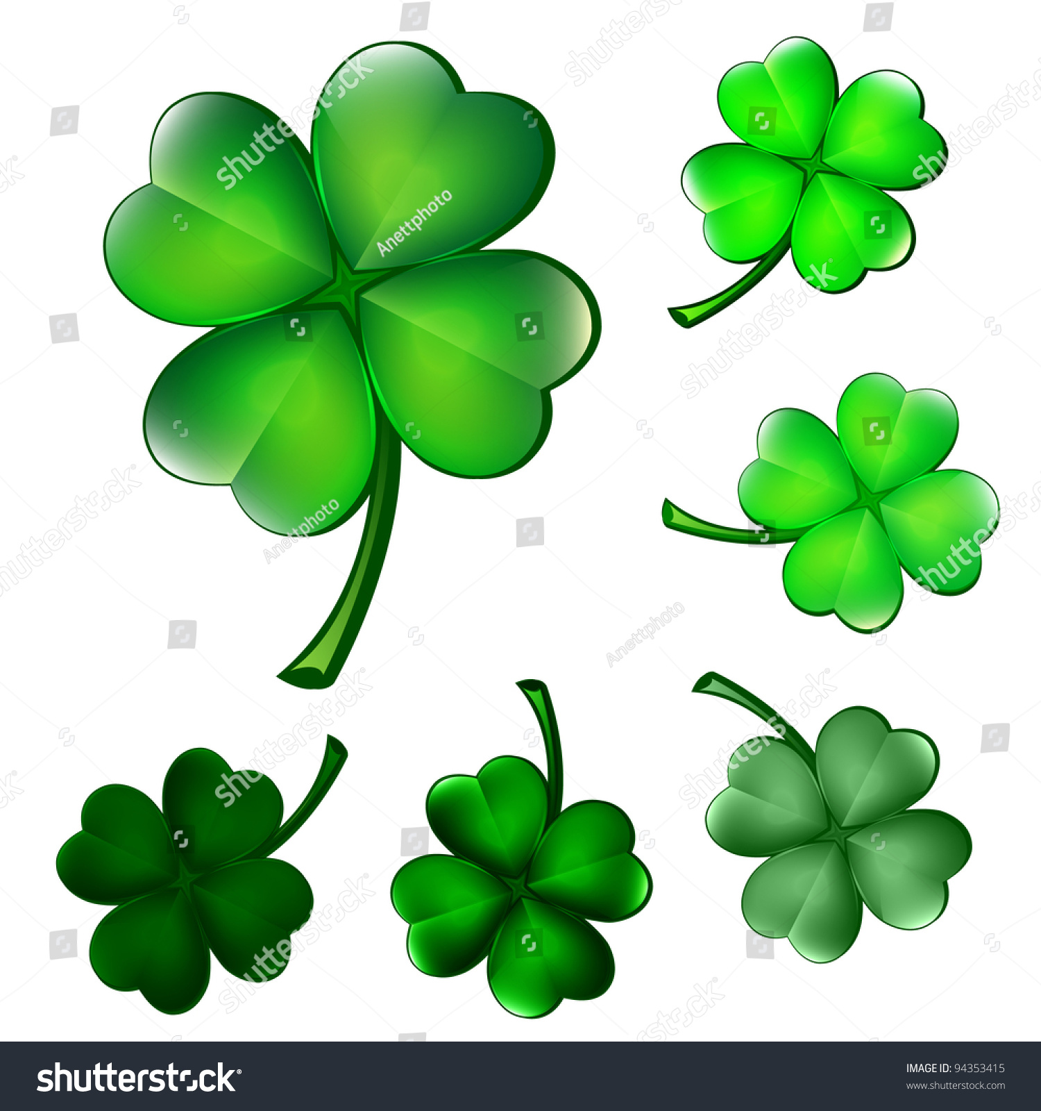 collection fourleaf clovers
