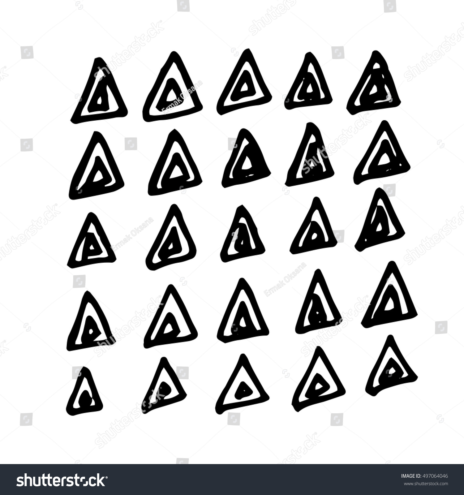 Collection Grunge Pen Triangles Set Vector Stock Vector (royalty Free 