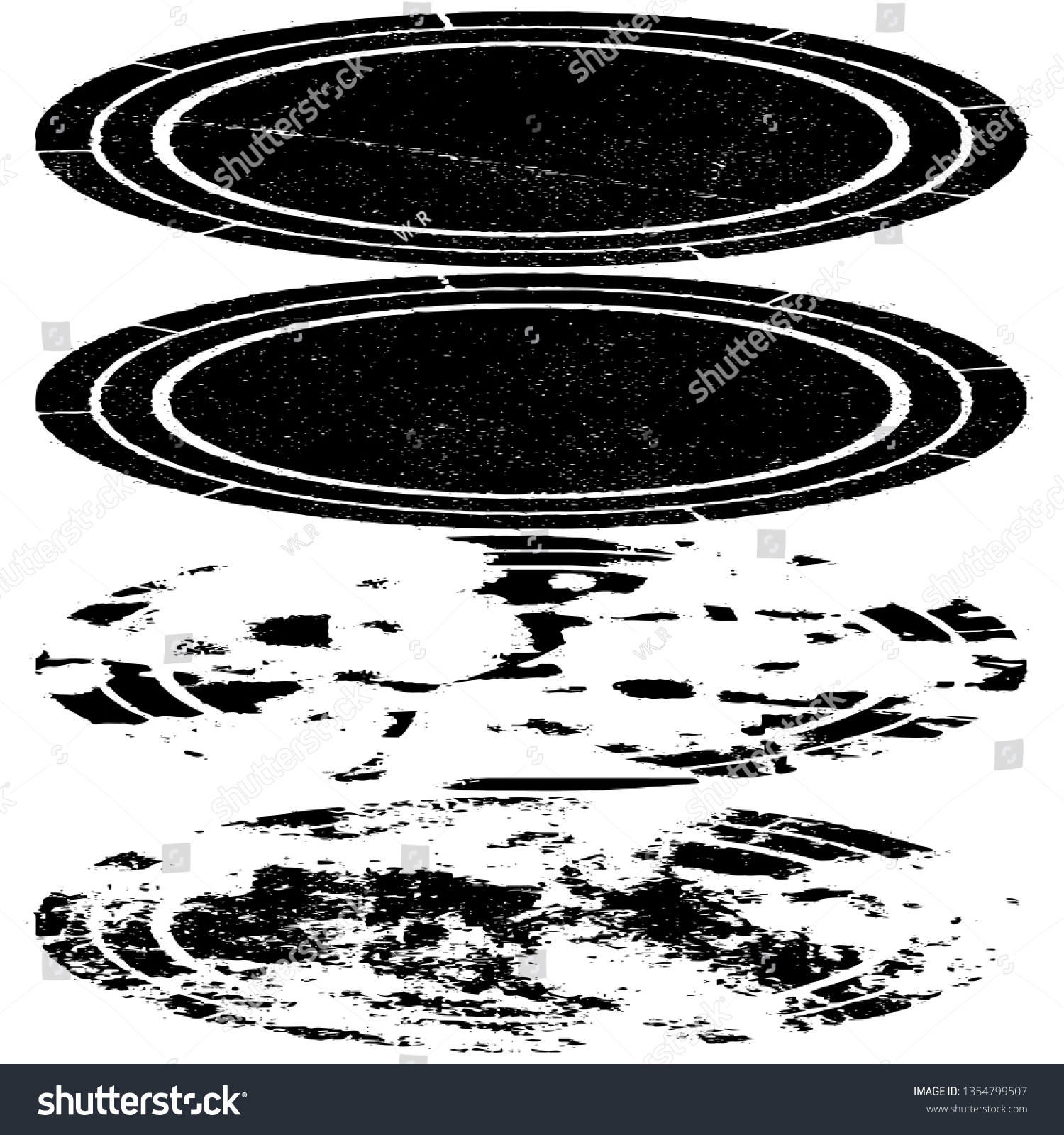 Collection Grunge Rubber Stamps Oval Stock Vector Royalty Free