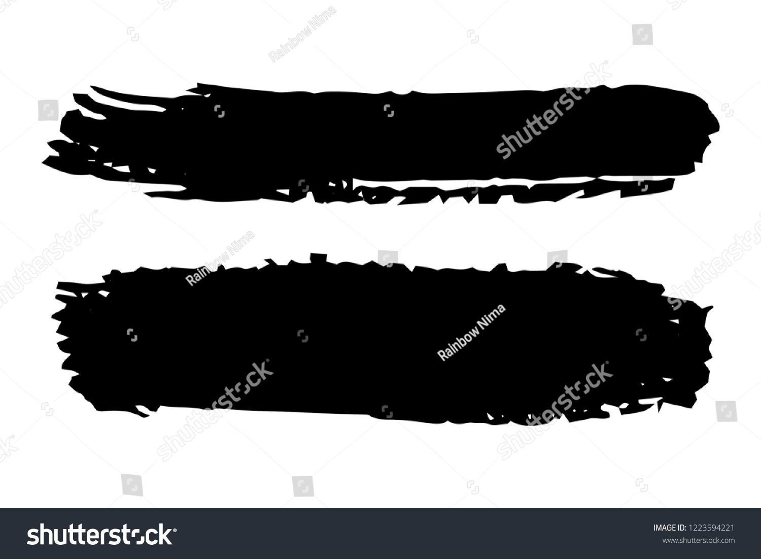 Collection Hand Drawn Black Grunge Brushes Stock Vector (Royalty Free ...