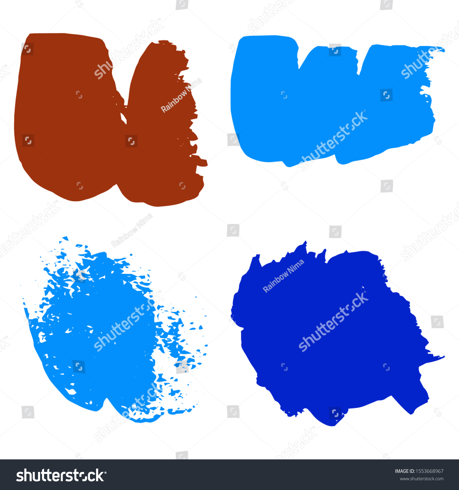 Collection Hand Drawn Colorful Dirty Brushes Stock Vector (Royalty Free ...