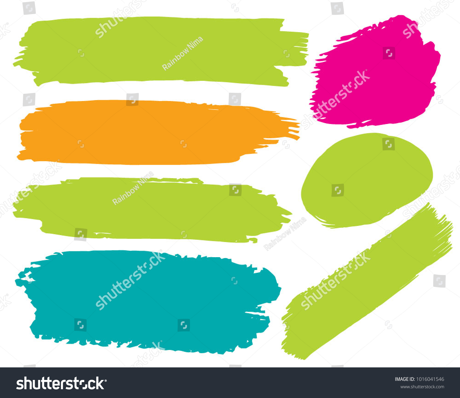 Collection Hand Drawn Colorful Grunge Brushes Stock Vector (Royalty ...