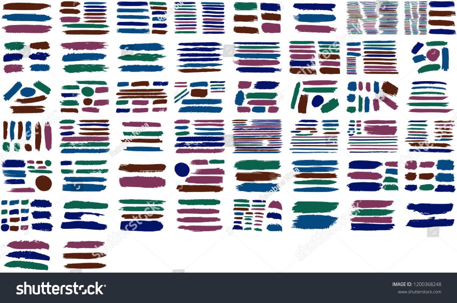 Collection Hand Drawn Colorful Grunge Brushes Stock Vector (Royalty ...