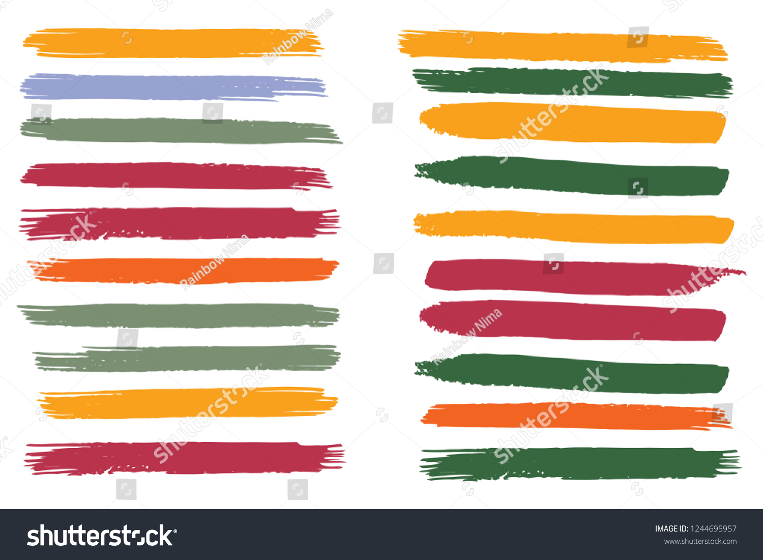 Collection Hand Drawn Colorful Grunge Brushes Stock Vector (Royalty ...