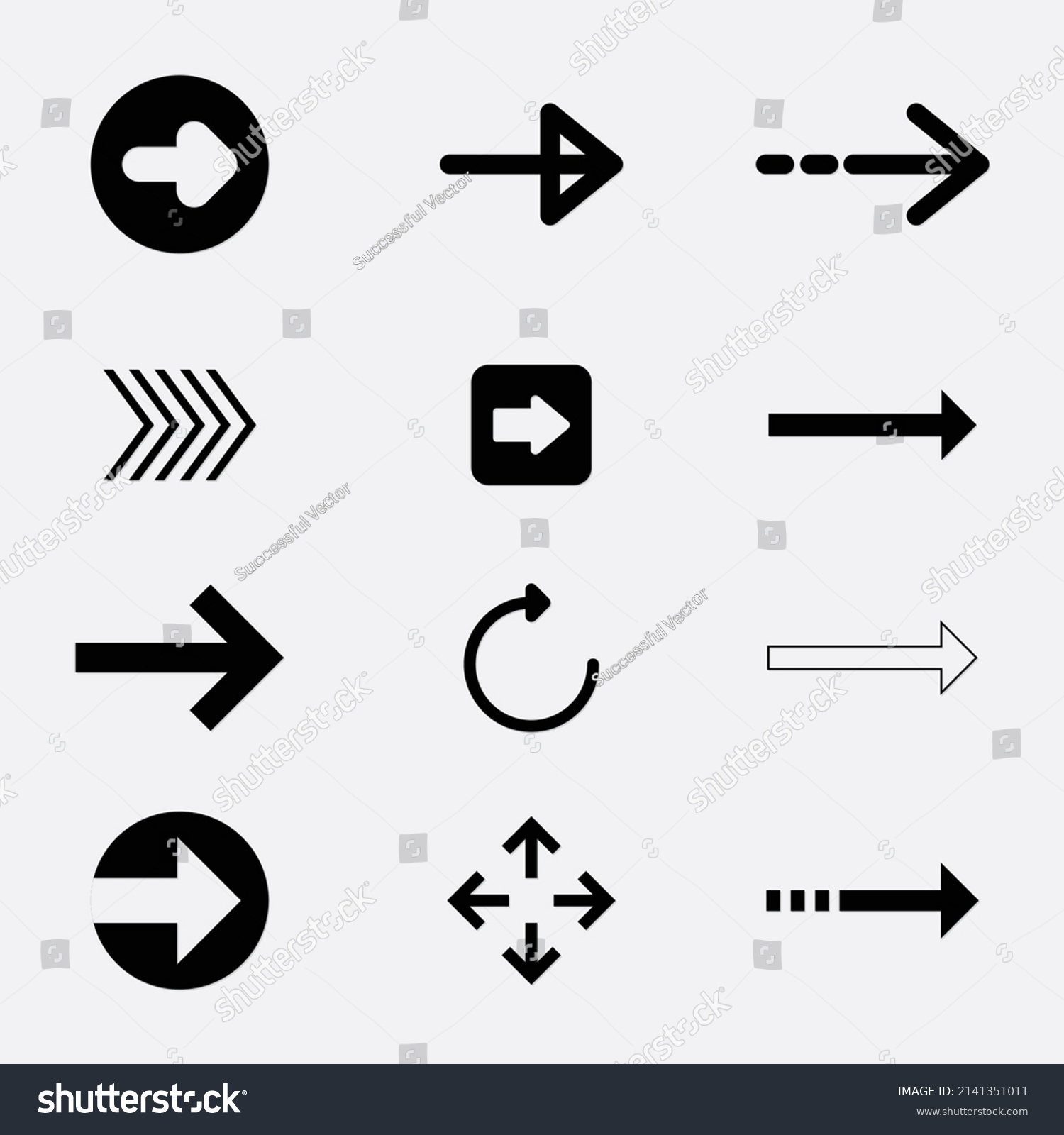 Collection Illustrated Arrow Signs Icon Setsvector Stock Vector ...