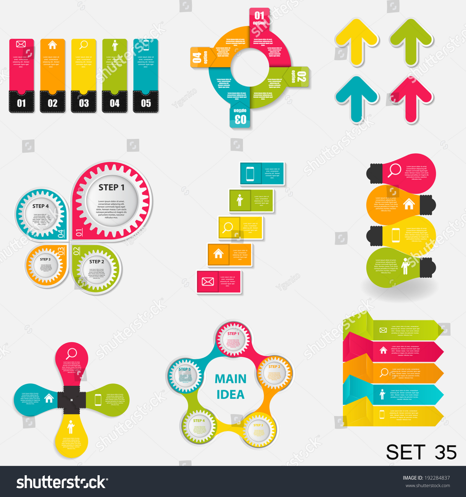 Collection Infographic Templates Business Vector Illustration Stock Vector Royalty Free 3227