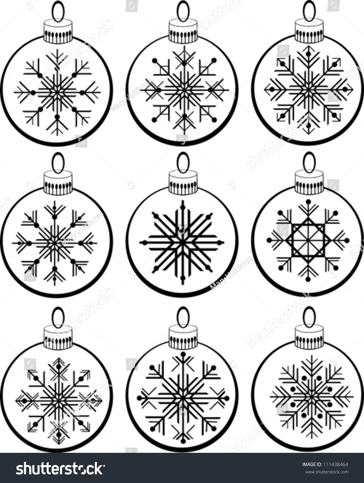 collection isolated white christmas balls black stock vector black and white christmas balls