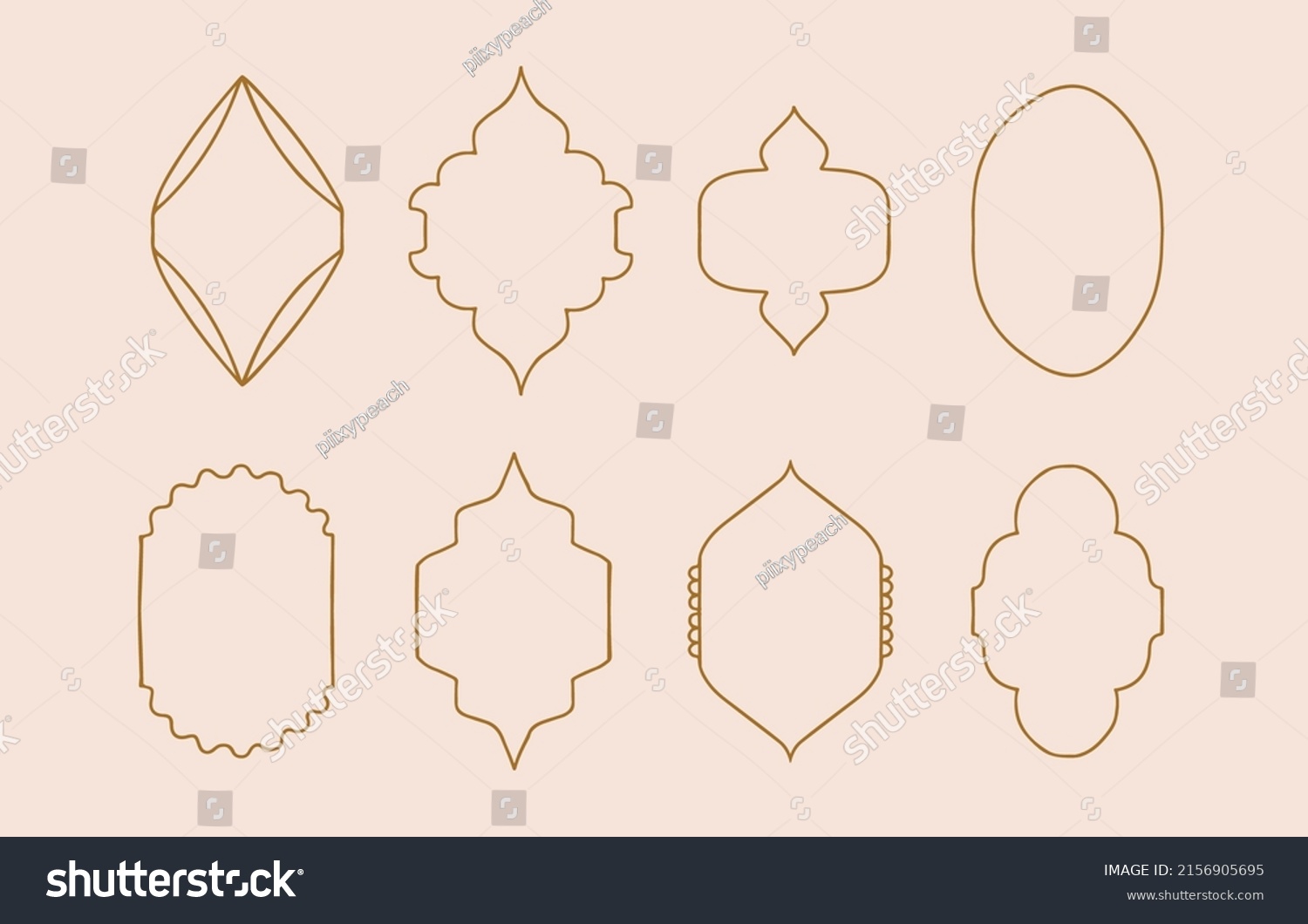 Collection Line Design Shapeframeeditable Vector Illustration Stock ...